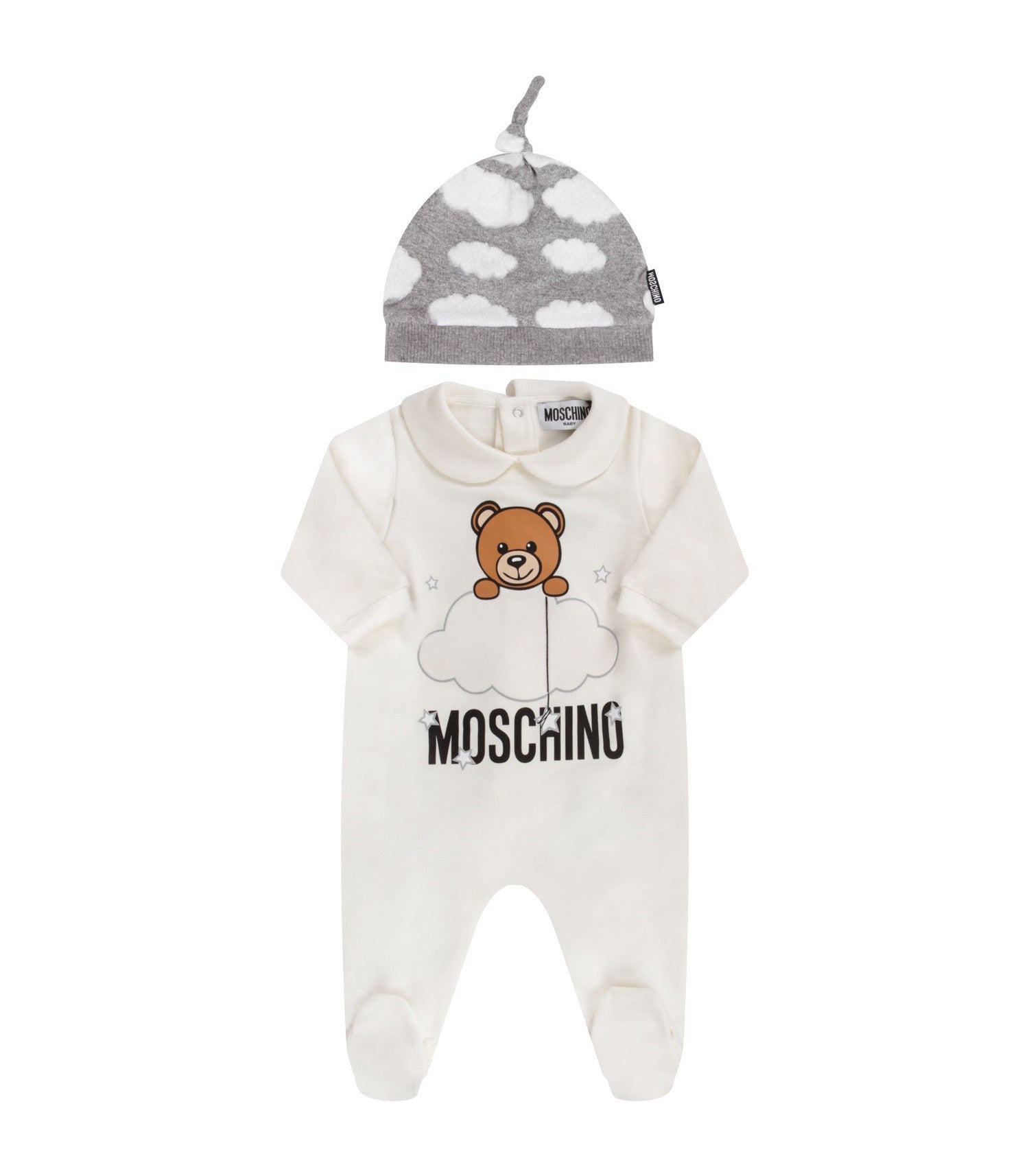 Baby Boys & Girls White Clouds Cotton Babysuit