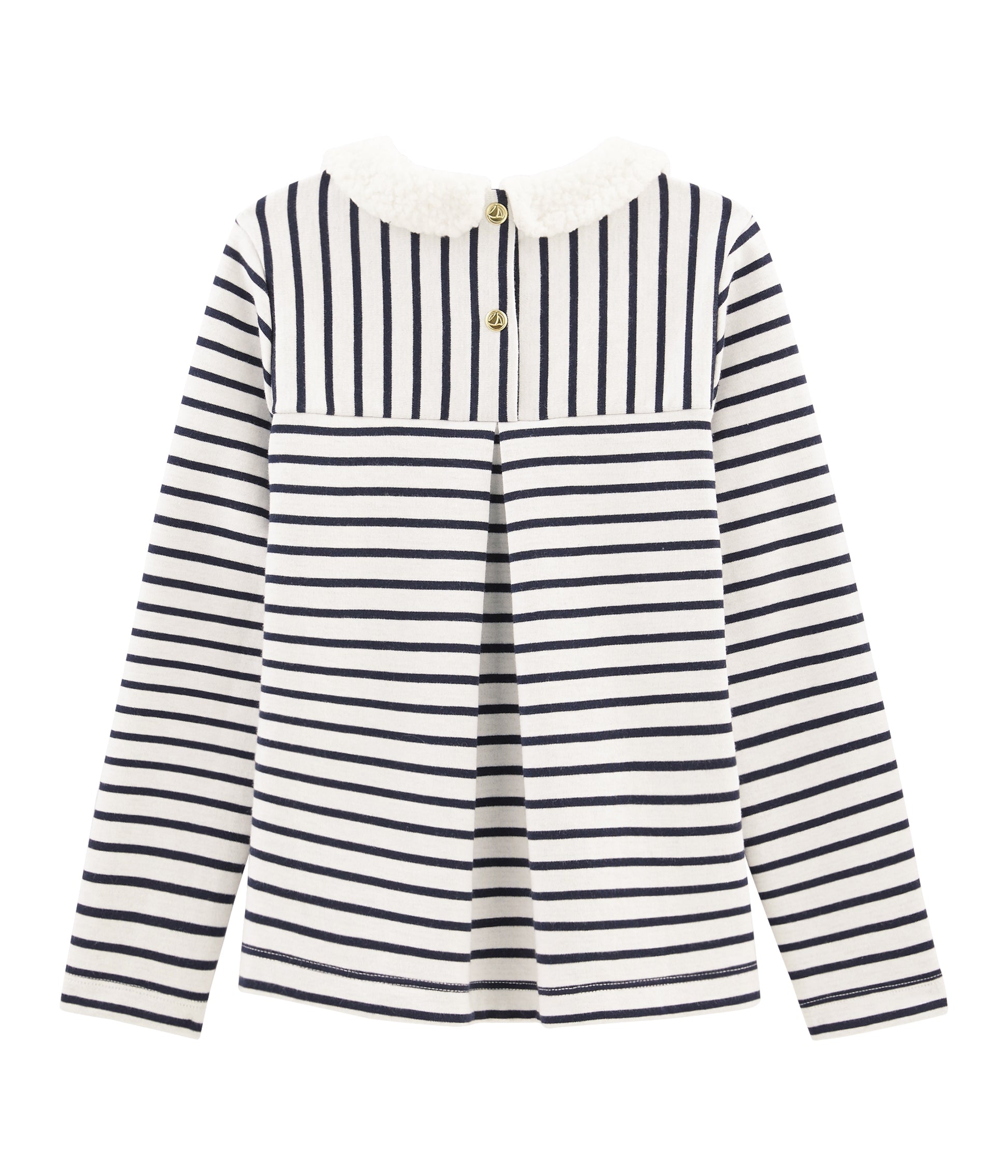 Girls Black & White Striped Cotton Top