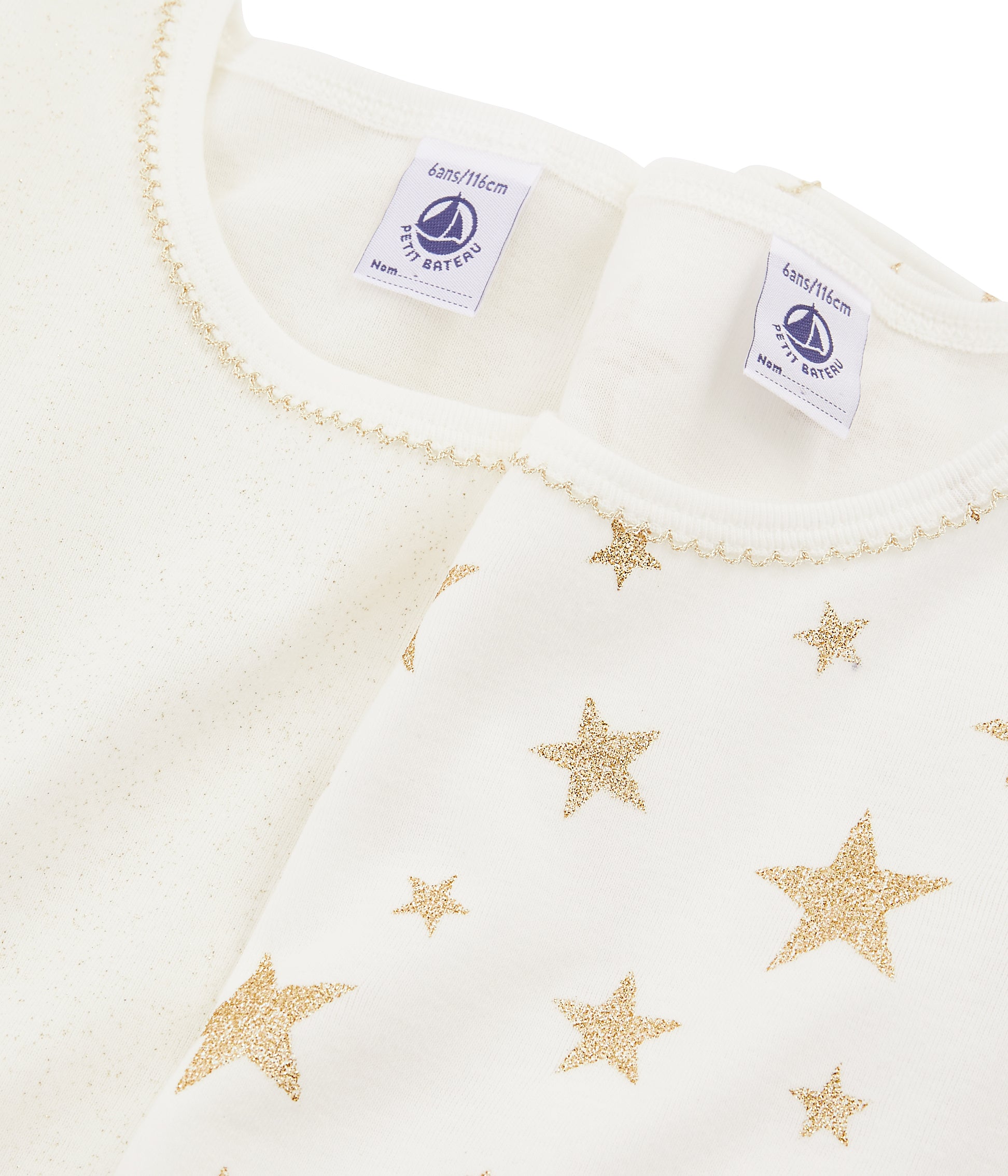 Girls White Cotton Top Set (2 Piceces)