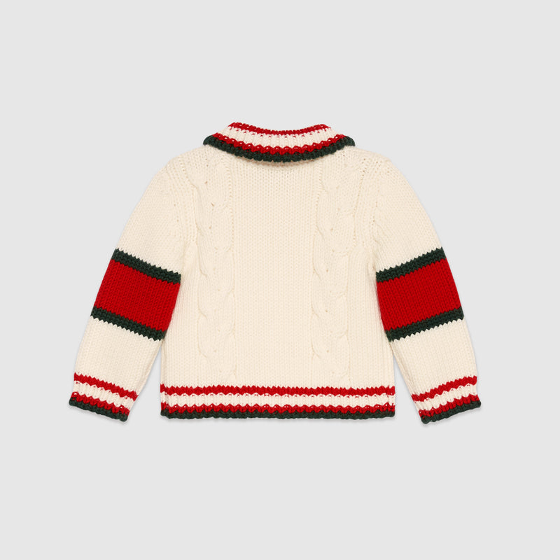 Baby Girls White Wool Cardigan