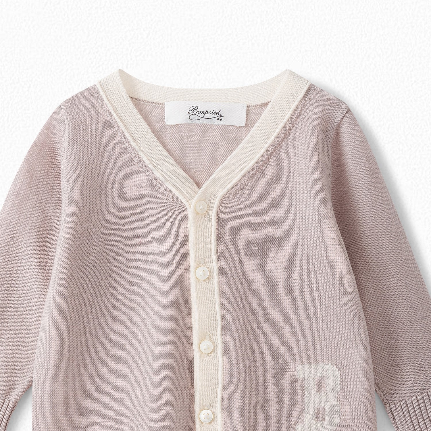 Baby Girls Puce Grey Wool Cardigan