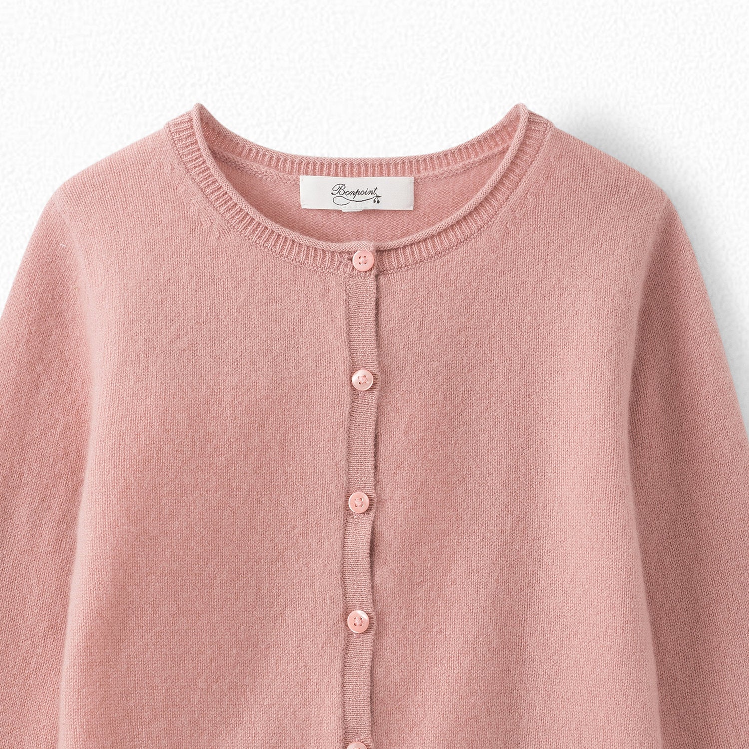 Girls Medium Pink Cashmere Cardigan