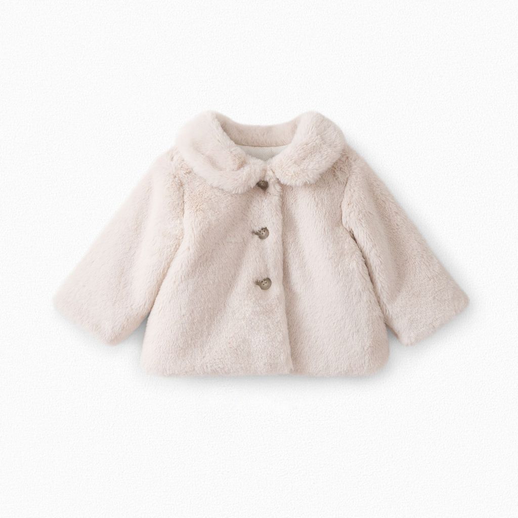 Baby Girls Cement Fur Coat