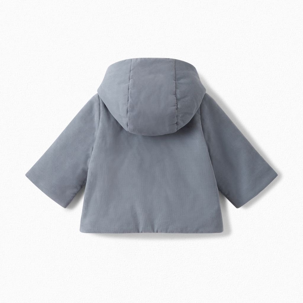 Baby Girls Blue Grey Cotton Coat