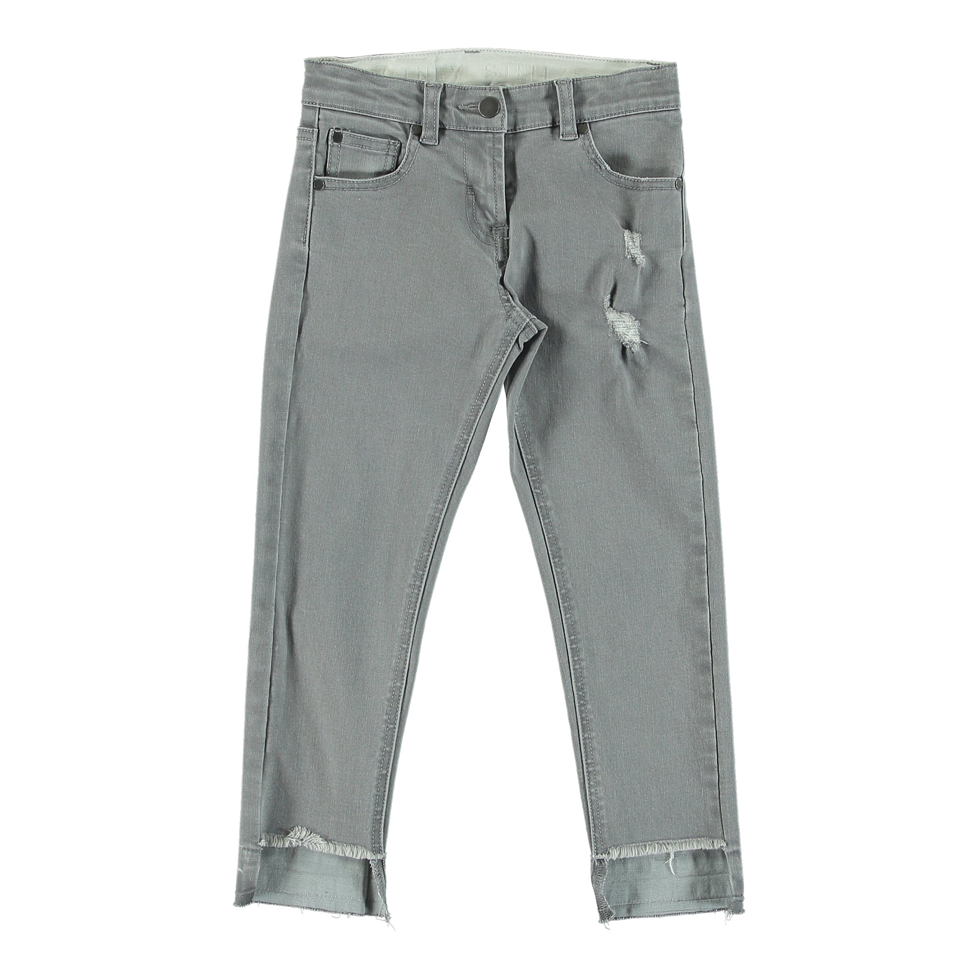 Girls Grey Cotton Trousers