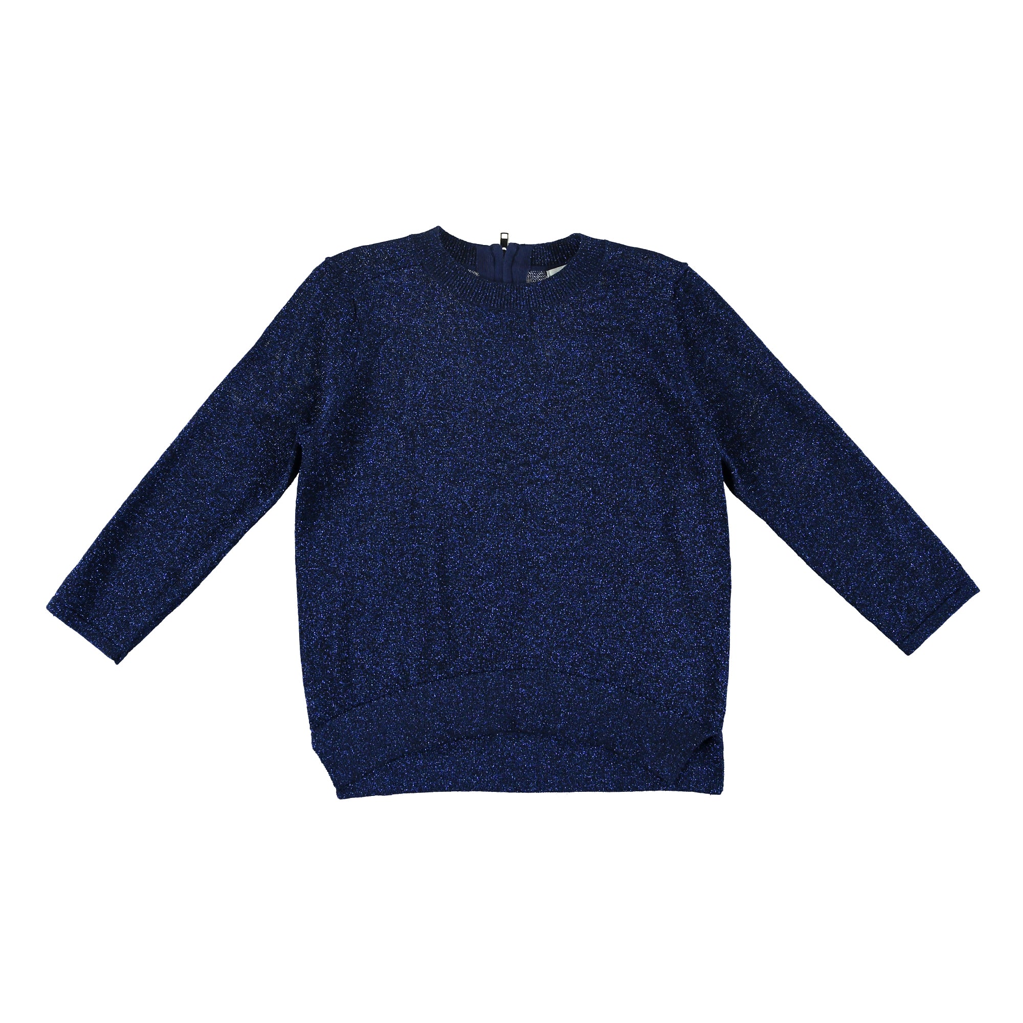 Boys Shiny Blue Cotton Sweater