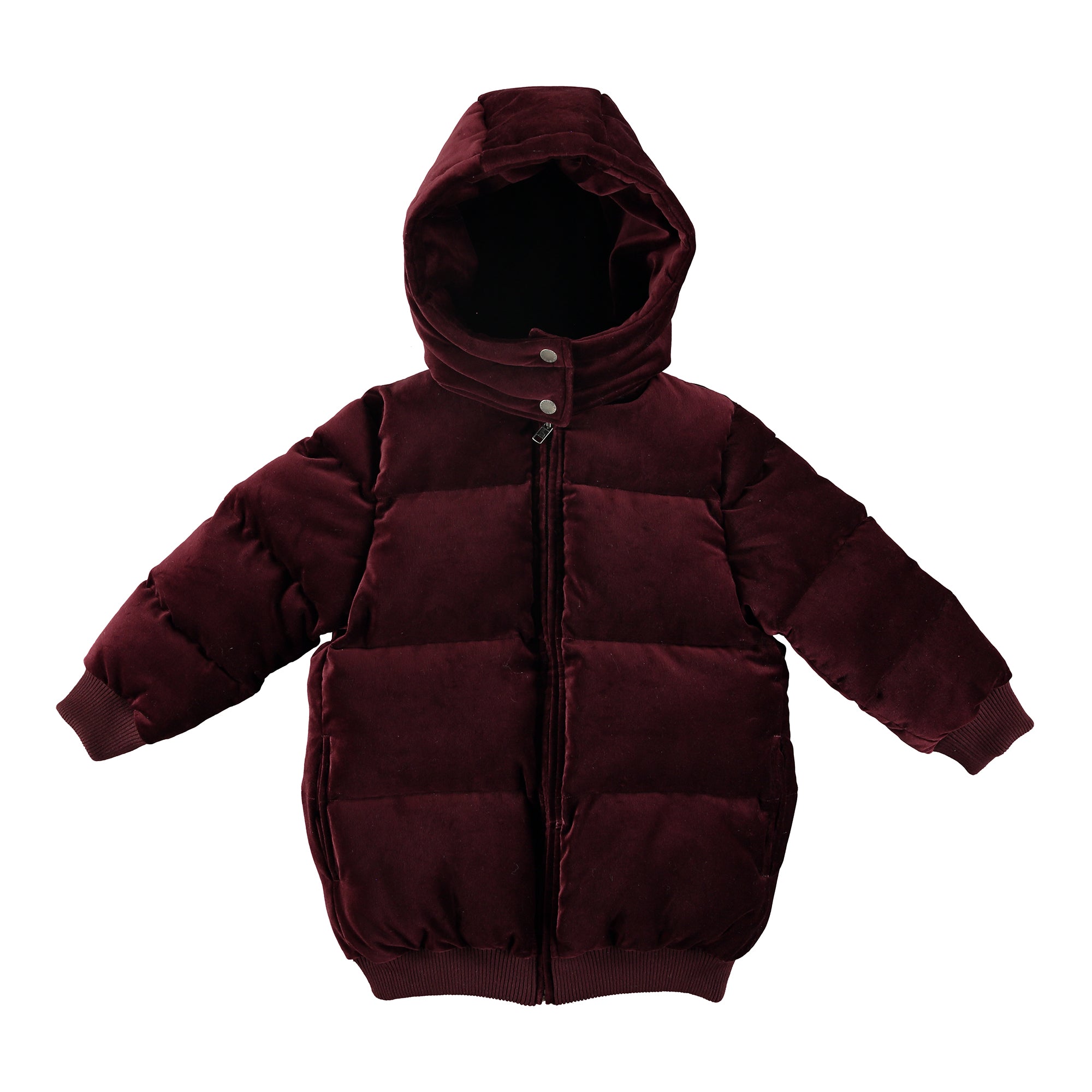 Girls Red Wine Cotton Jacket