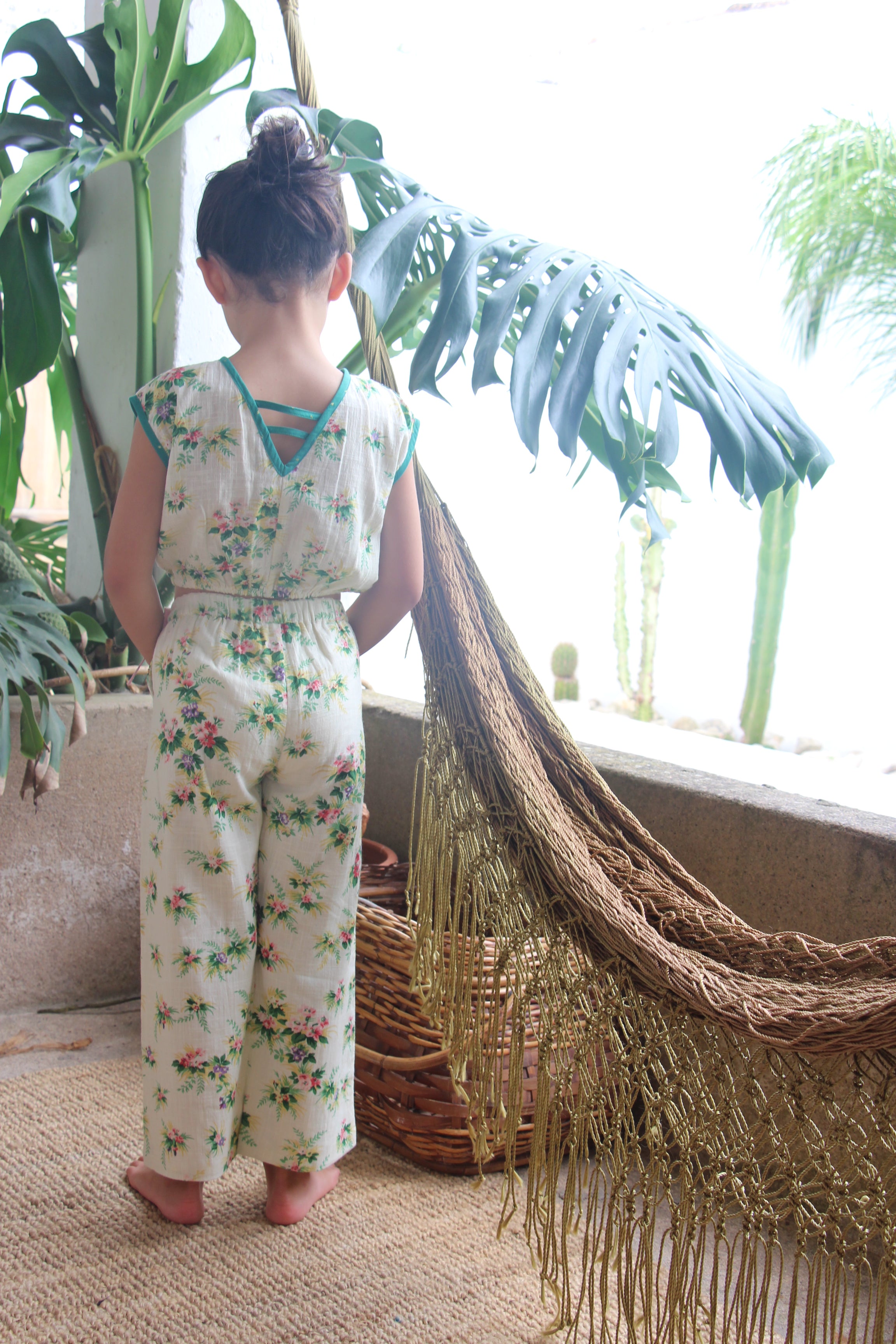 Girls White Floral Set