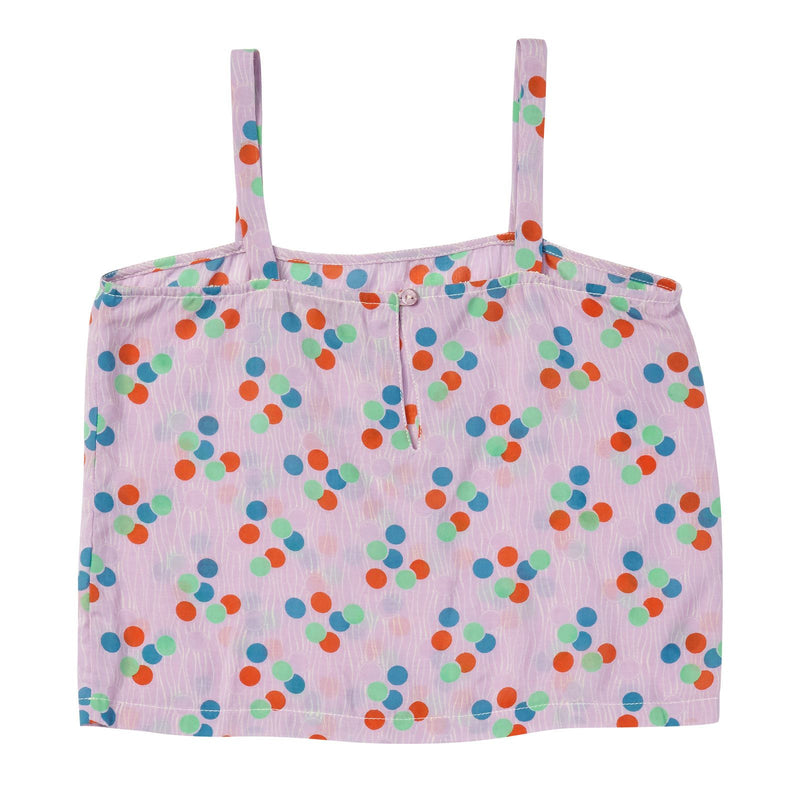 Girls Purple Sheer Lilac Top With Dotty Printed Trims - CÉMAROSE | Children's Fashion Store
