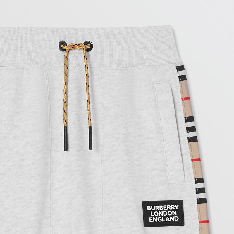 Girls White Melange Cotton Trousers