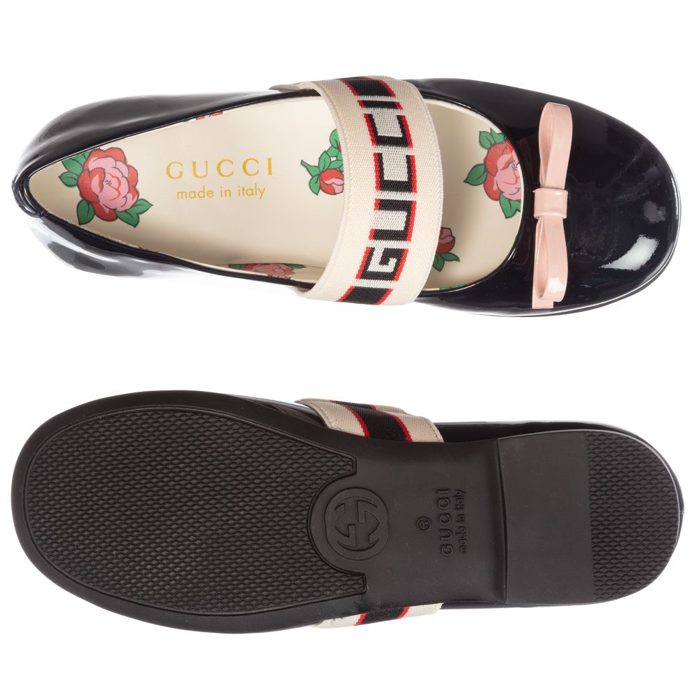 Girls Navy Calf Skin Ballet Flats