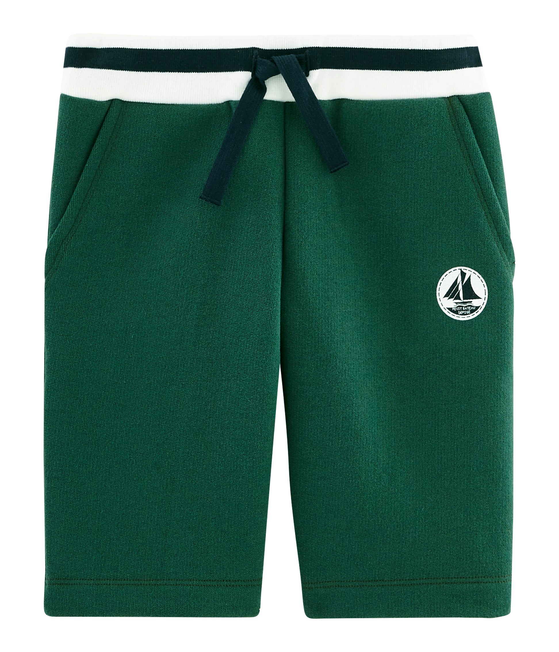 Boys Green Cotton Shorts