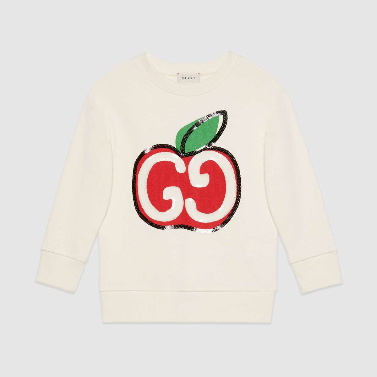 Boys & Girls White GG Apple Print Cotton Sweatshirt