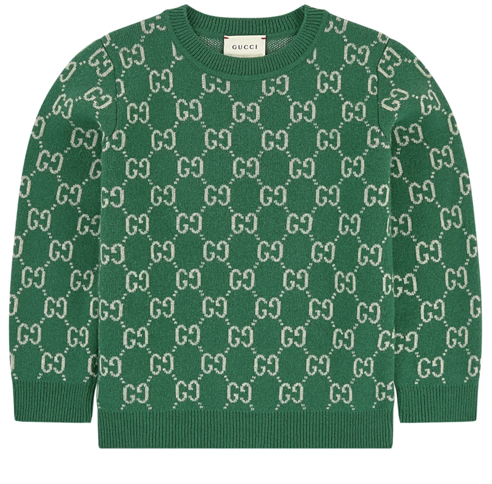Boys & Girls Green GG Wool Knit Jomper