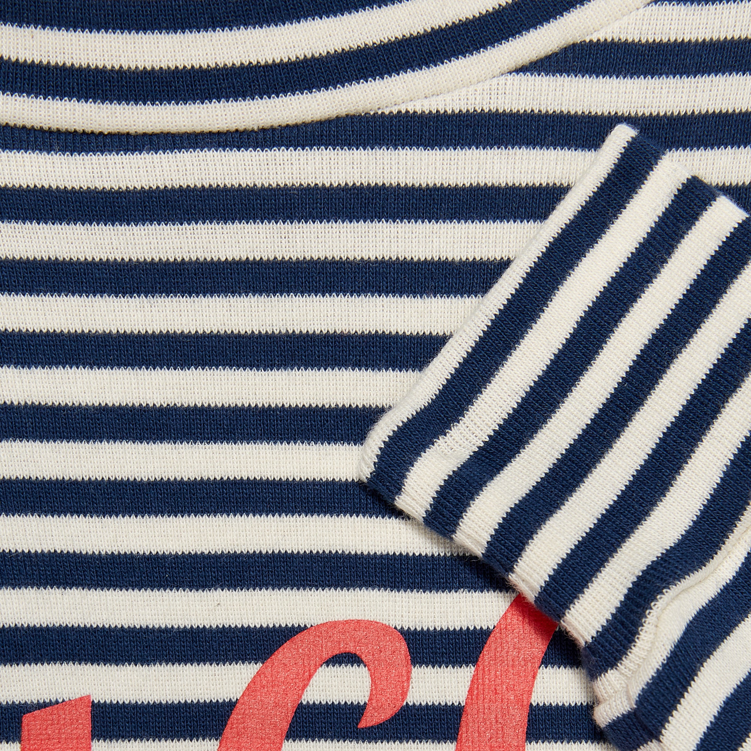 Girls Blue & White Stripe Cotton Turtleneck