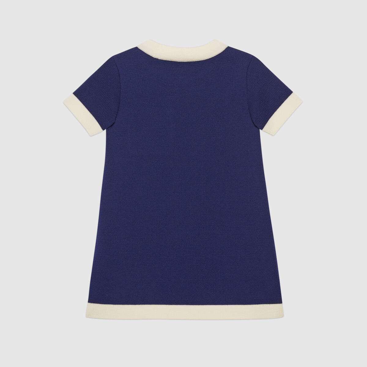 Girls Cobalt GG Wool Dress