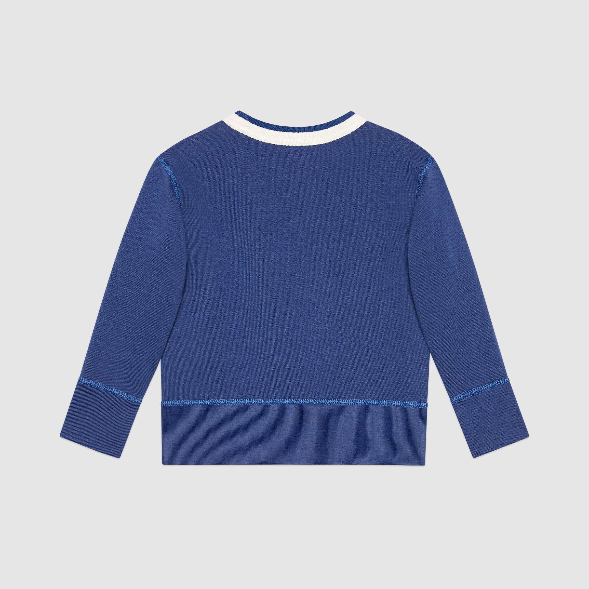 Girls Blue Indigo Cotton Sweatshirt