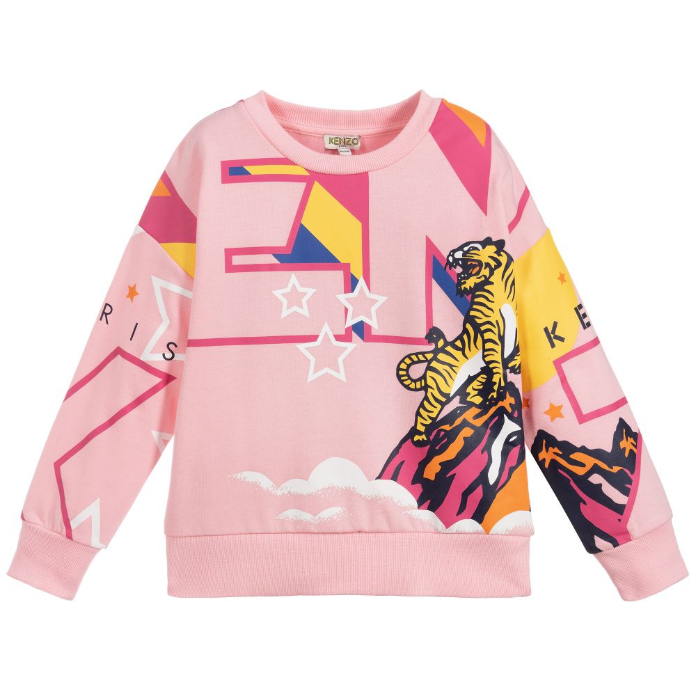 Girls Bubble Pink Tiger Sweatshirt