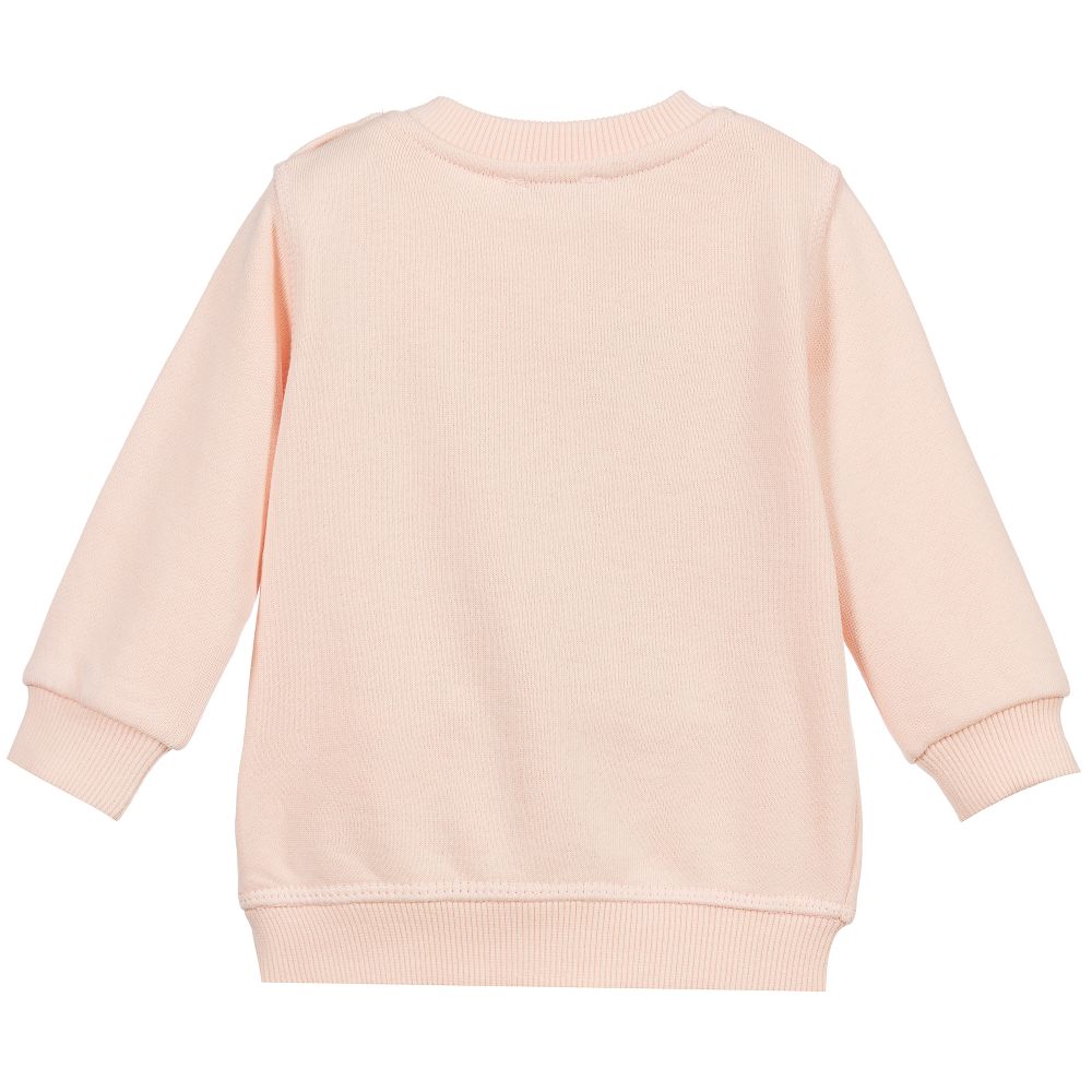 Baby Girls Pink Logo Print Sweatshirt