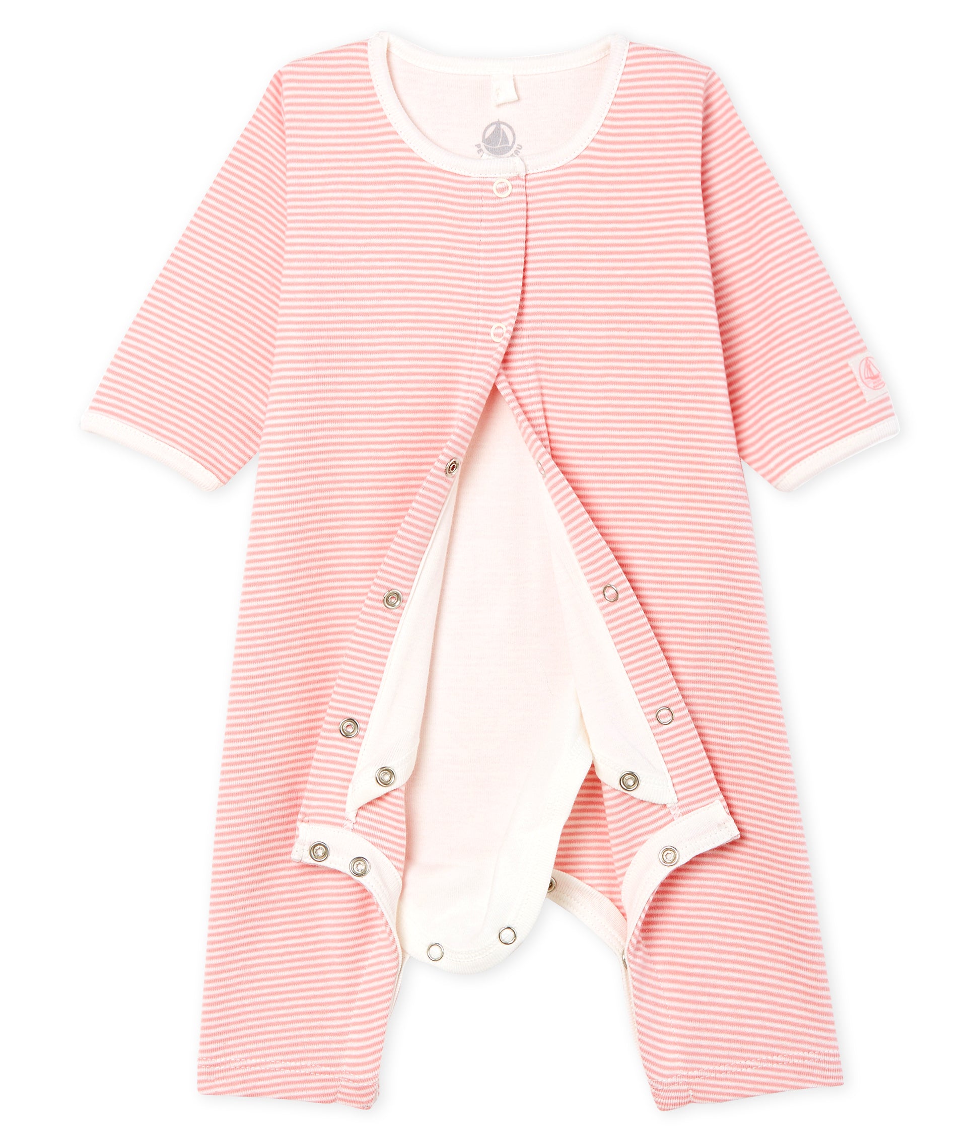 Baby Girls Pink Striped Cotton Babysuits