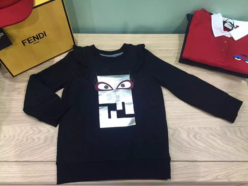 Girls Black Cotton 'FF Monster' Sweatshirt - CÉMAROSE | Children's Fashion Store