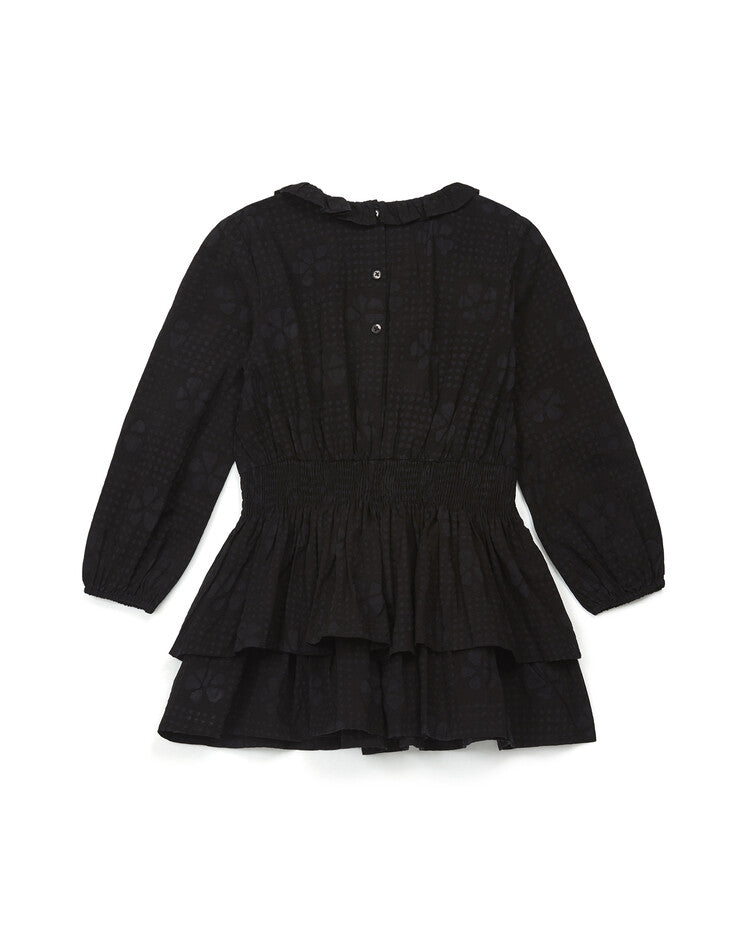 Girls Black Flower Cotton Dress