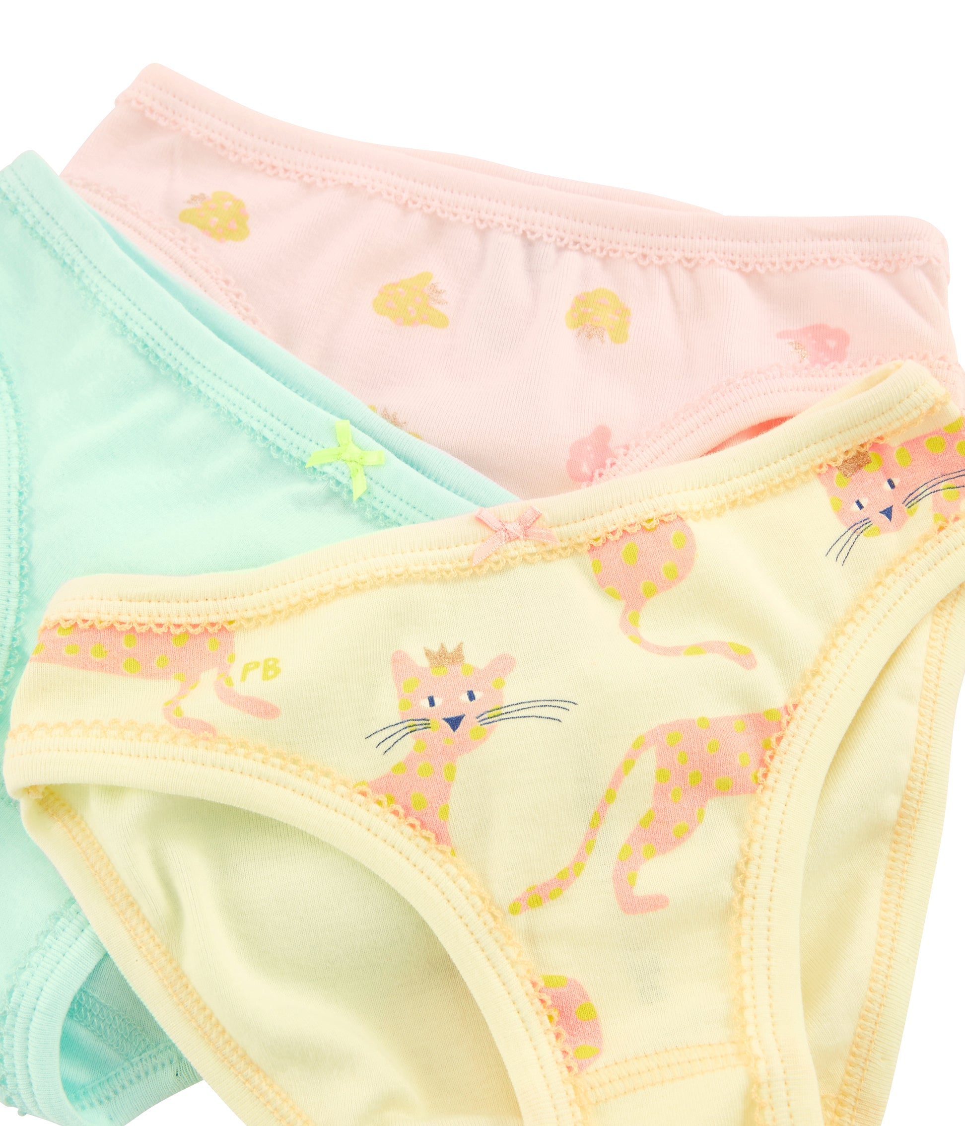 Girls Multicolor Cotton Underwear Set(3 Pack)