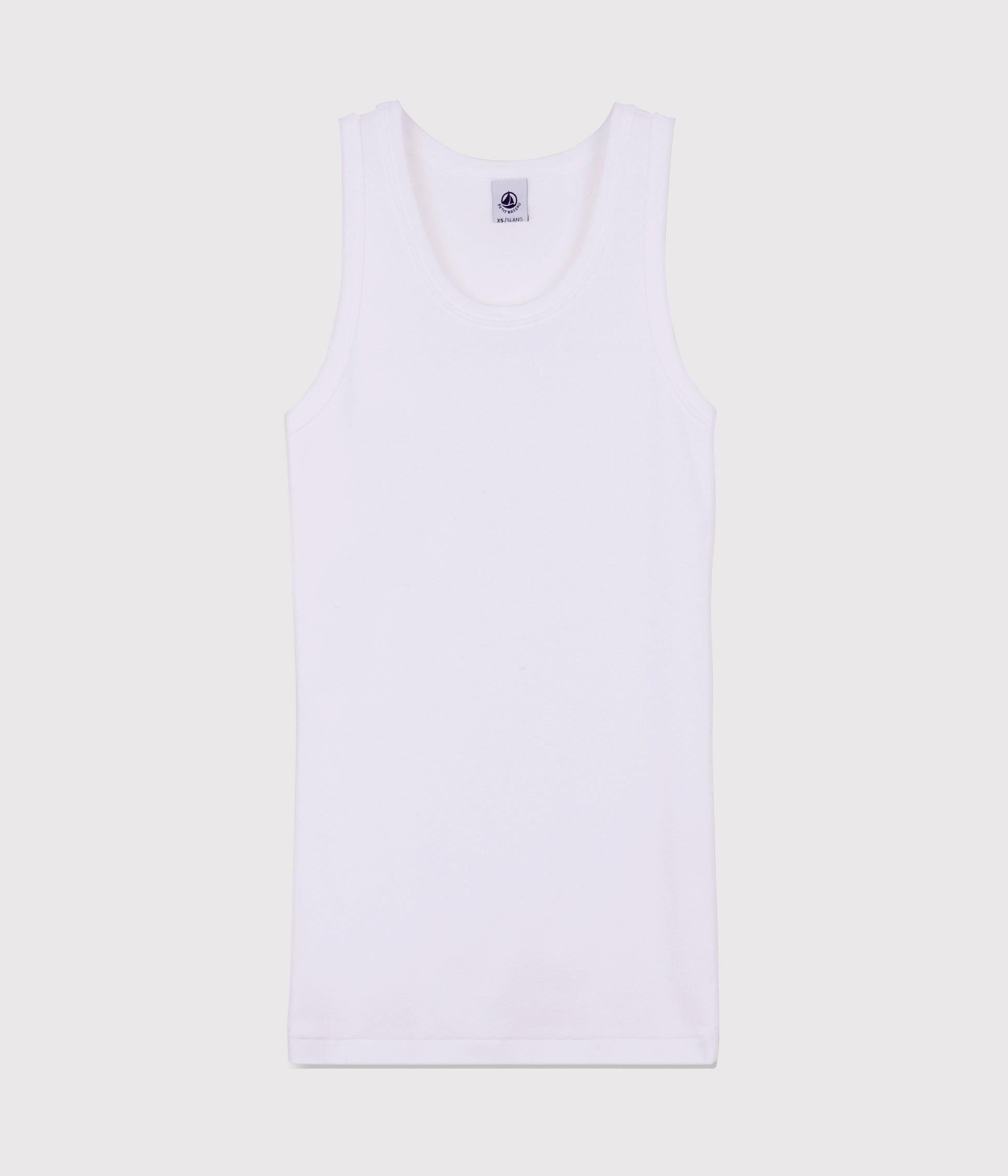 Girls White Cotton Vest