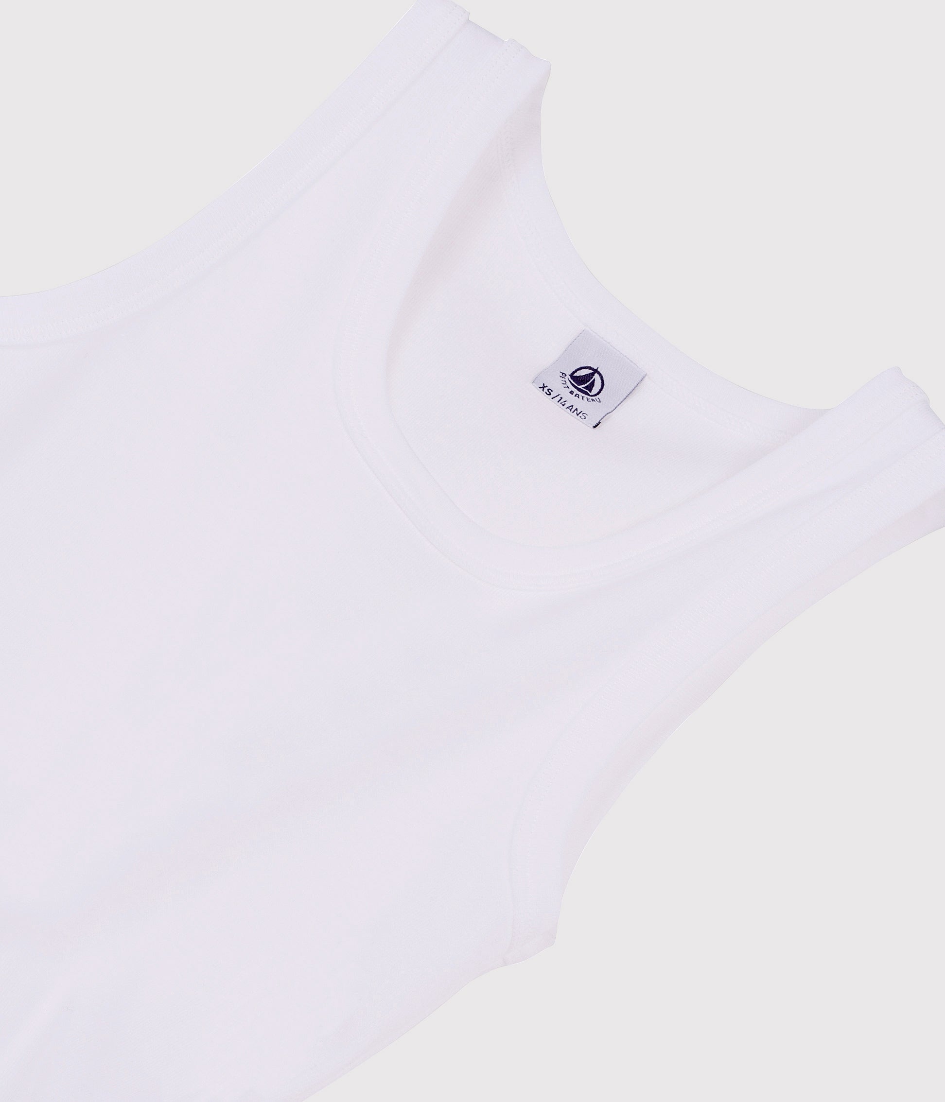 Girls White Cotton Vest