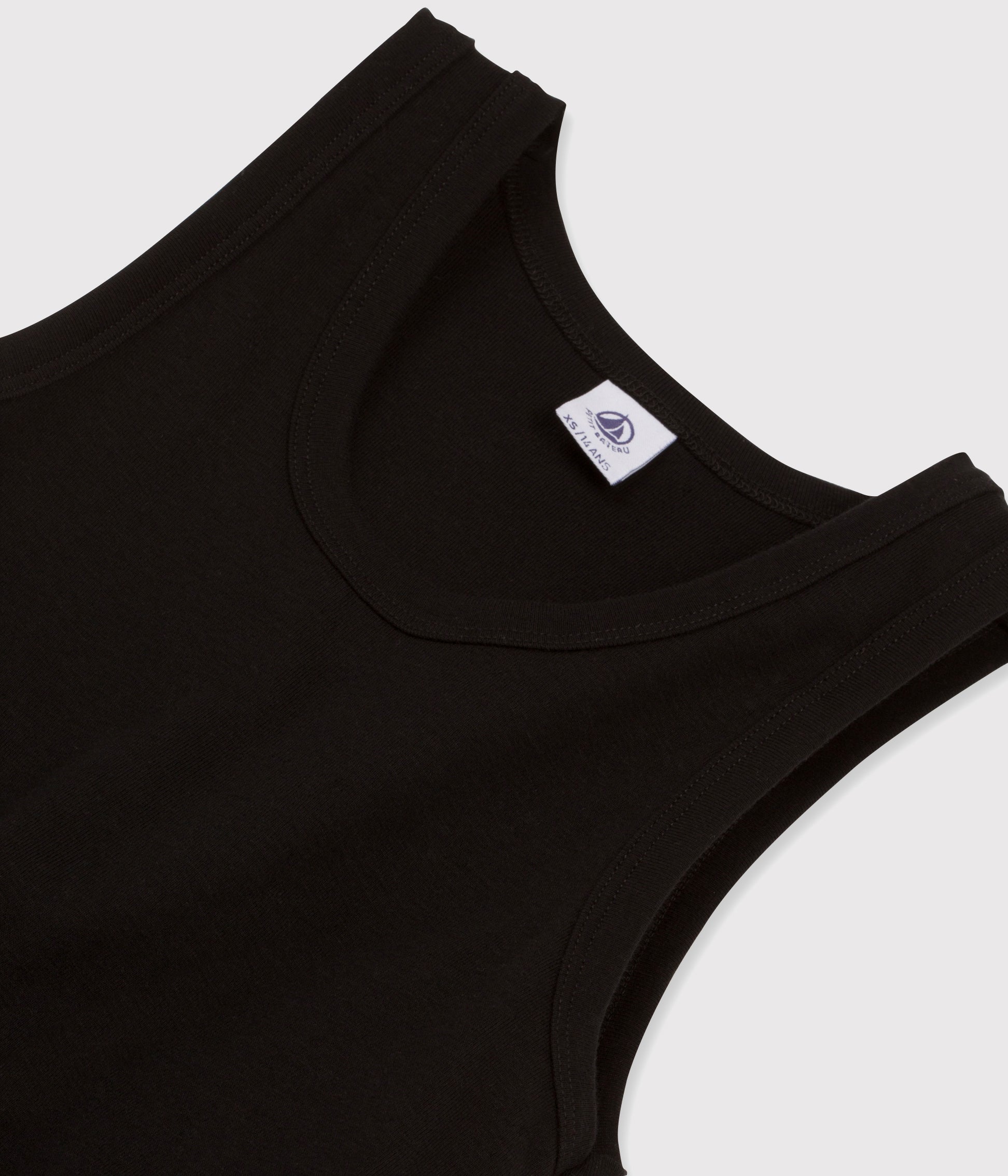 Girls Black Cotton Vest