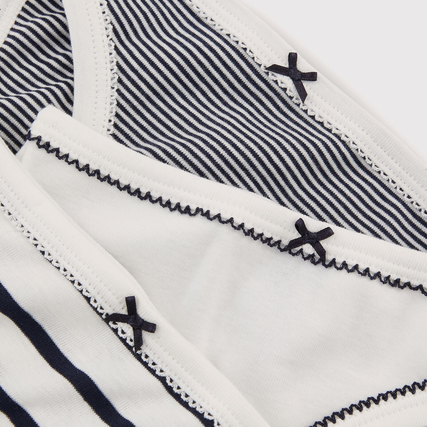 Girls Black Stripes Cotton Underwear Set(3 Pack)