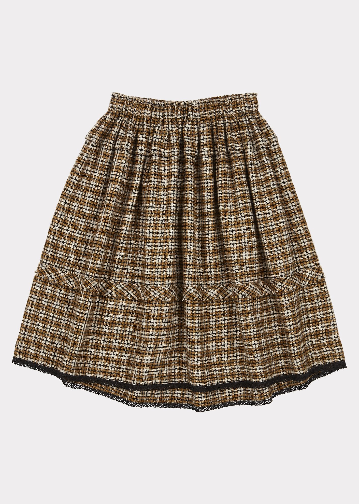 Girls Yellow Check Wagtail Skirt