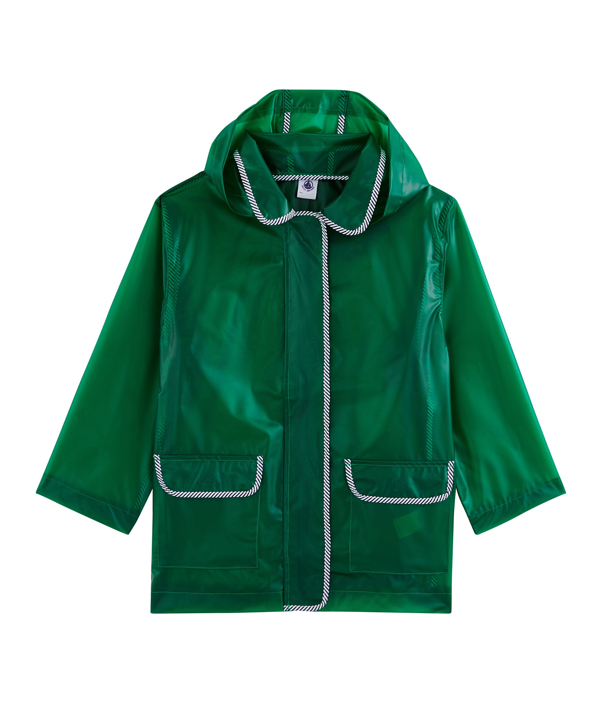 Boys Green Hooded Raincoat