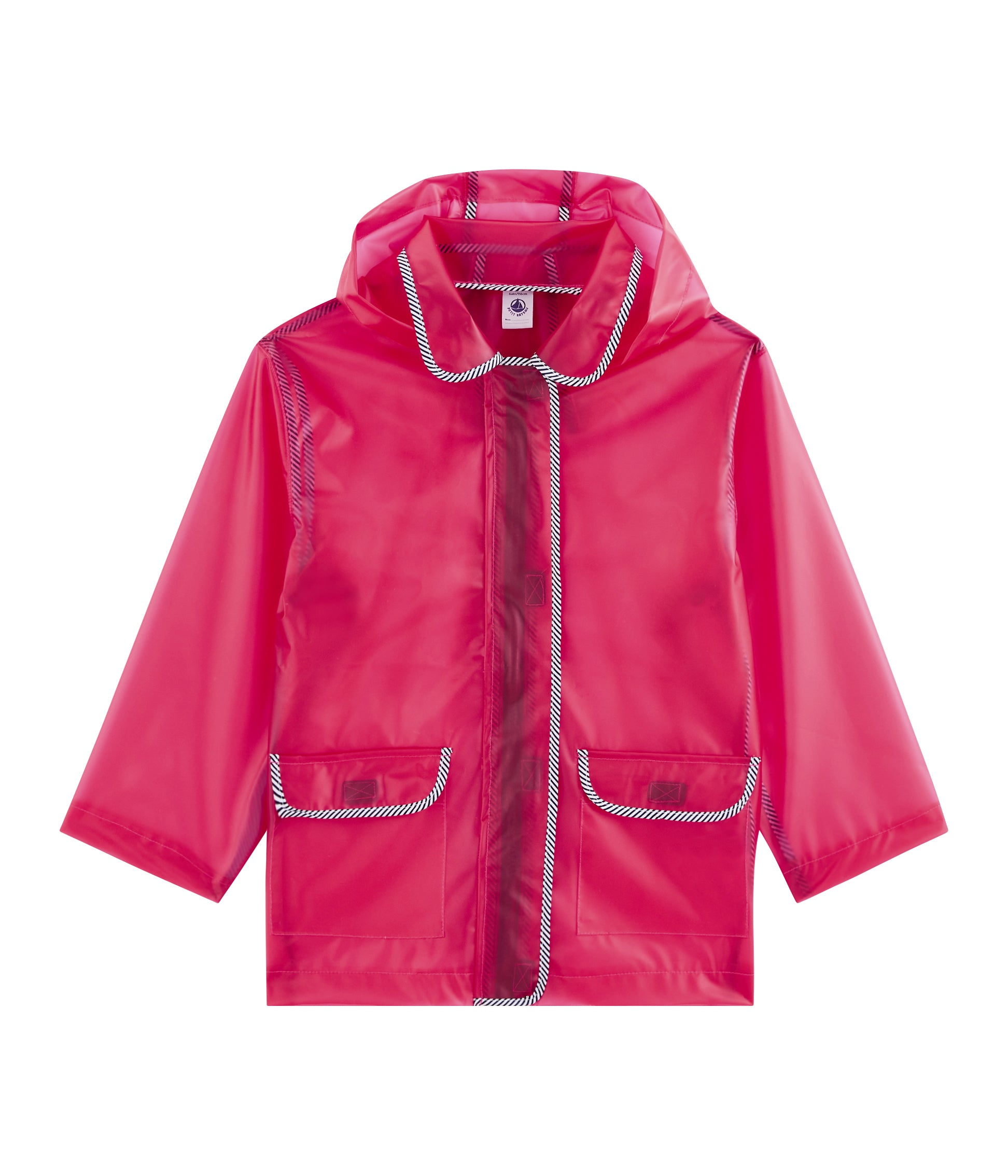 Girls Bright Pink Hooded Raincoat