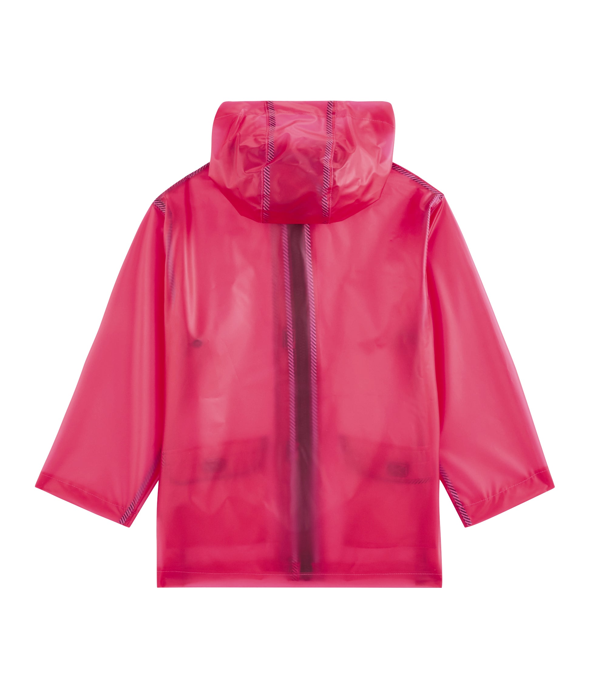 Girls Bright Pink Hooded Raincoat