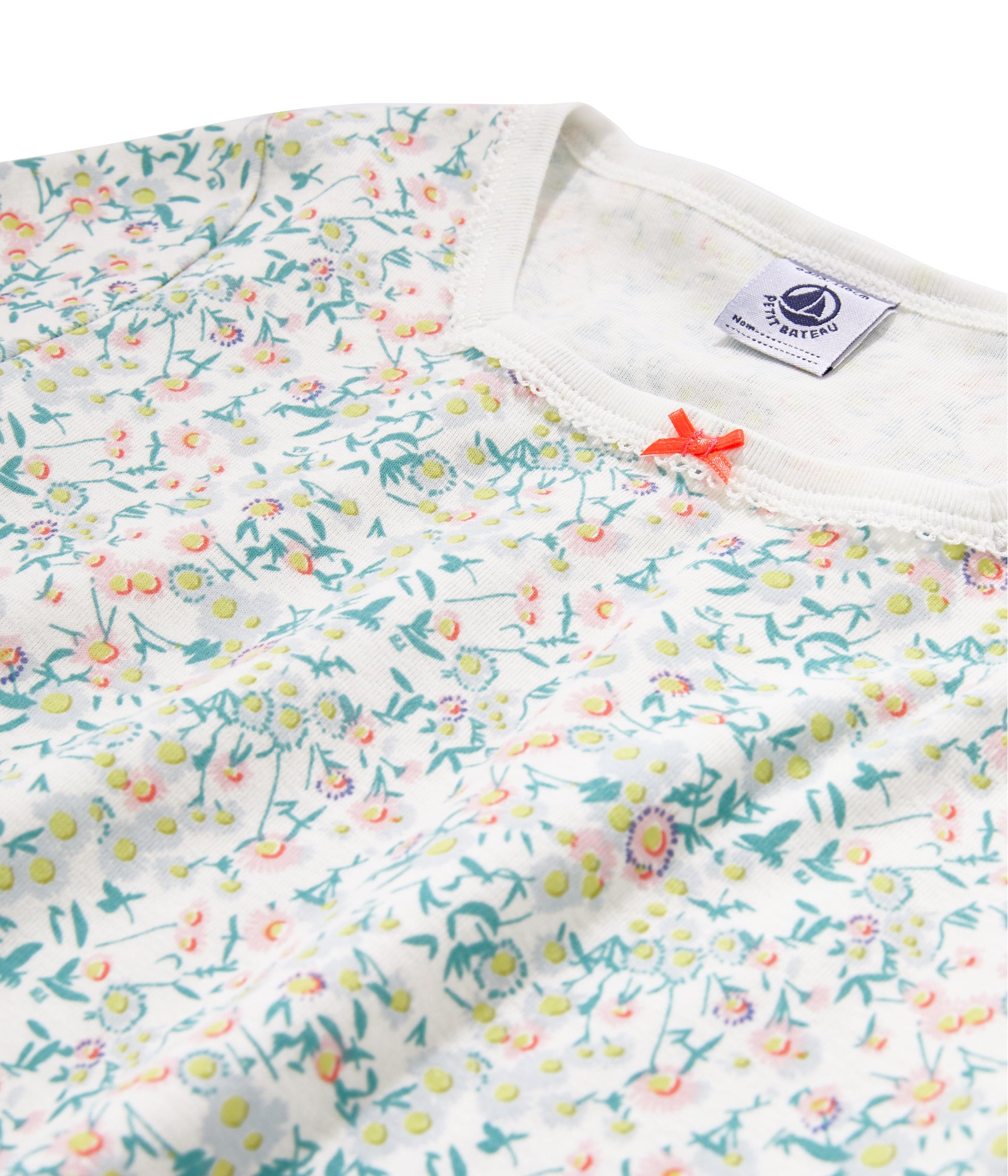 Girls Cyan Floral Cotton Nightwear Set