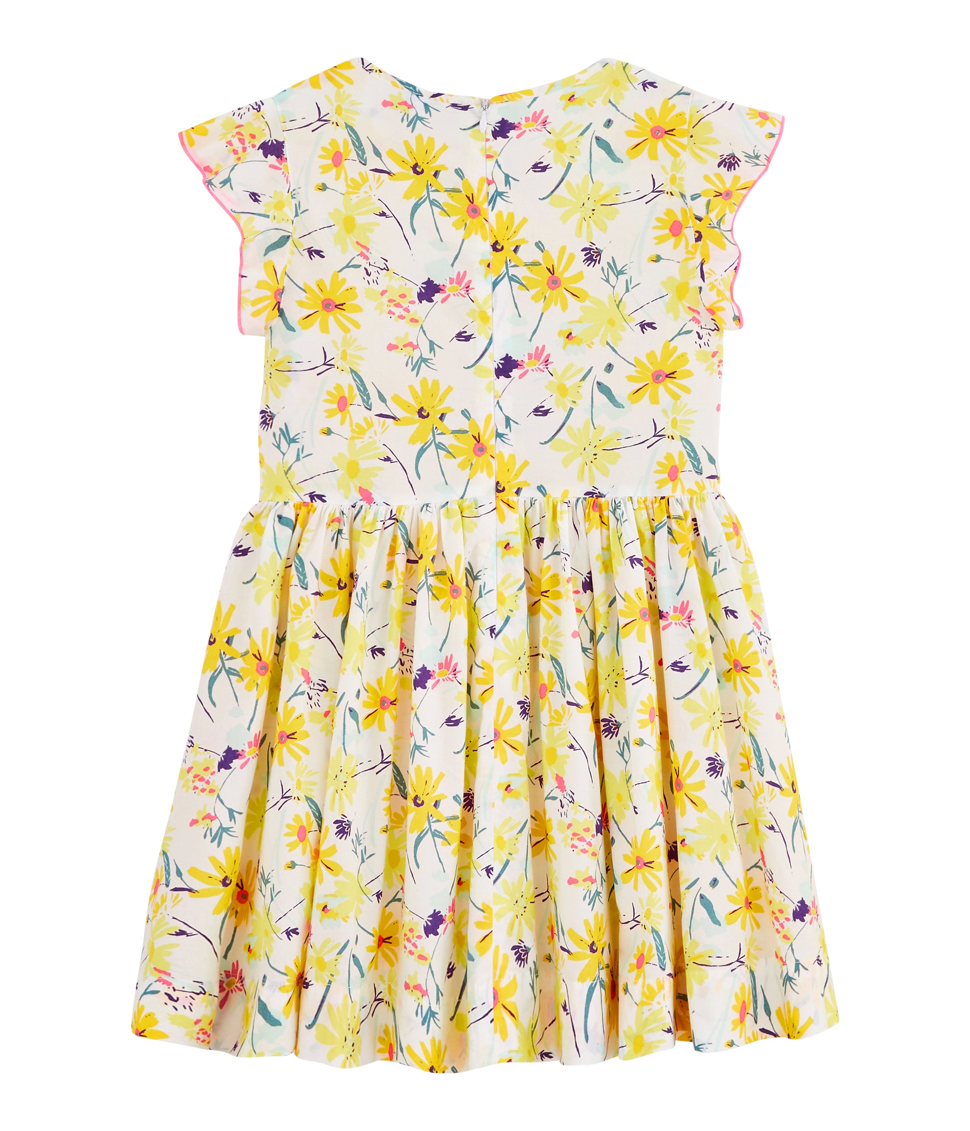 Girls Yellow Flower Cotton Dress