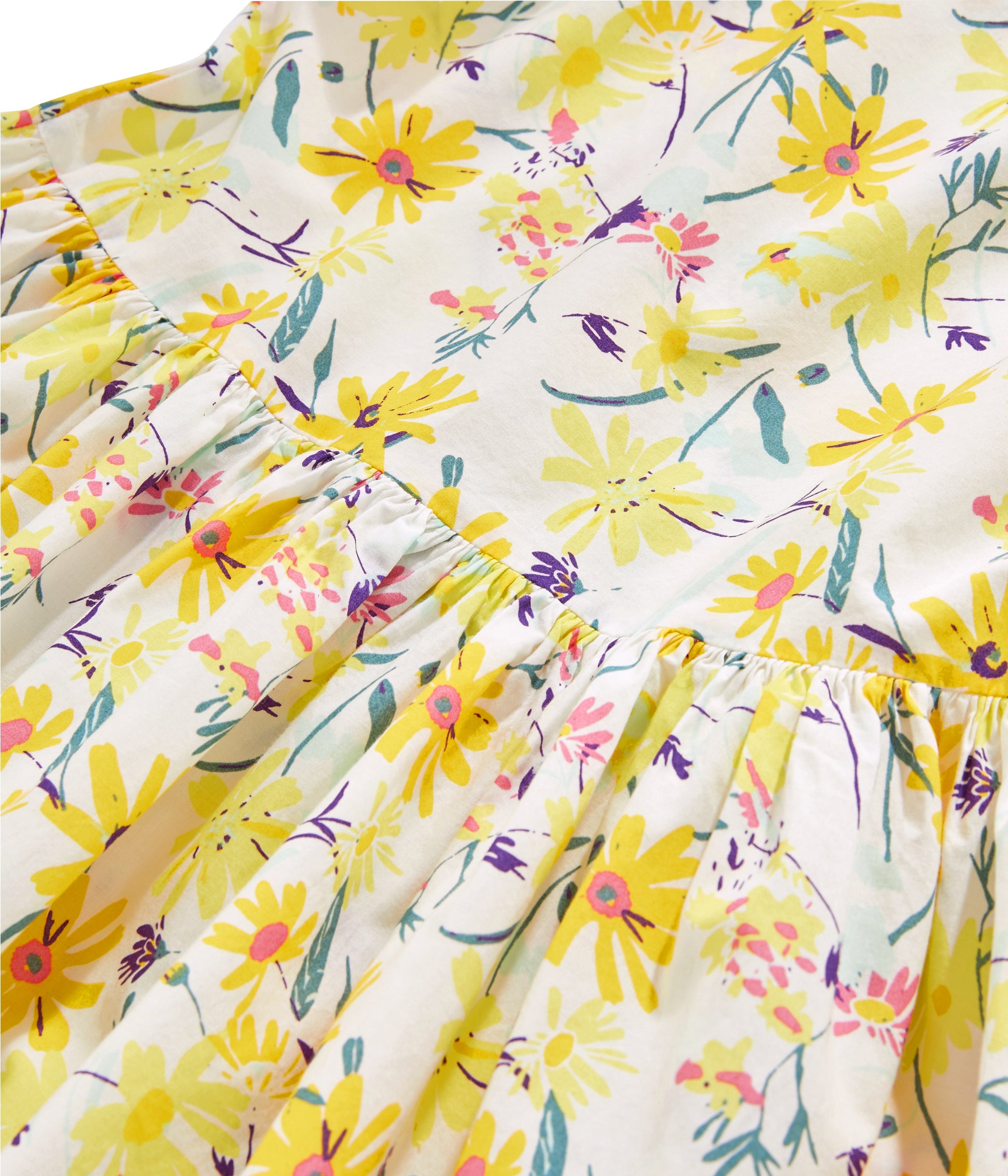 Girls Yellow Flower Cotton Dress