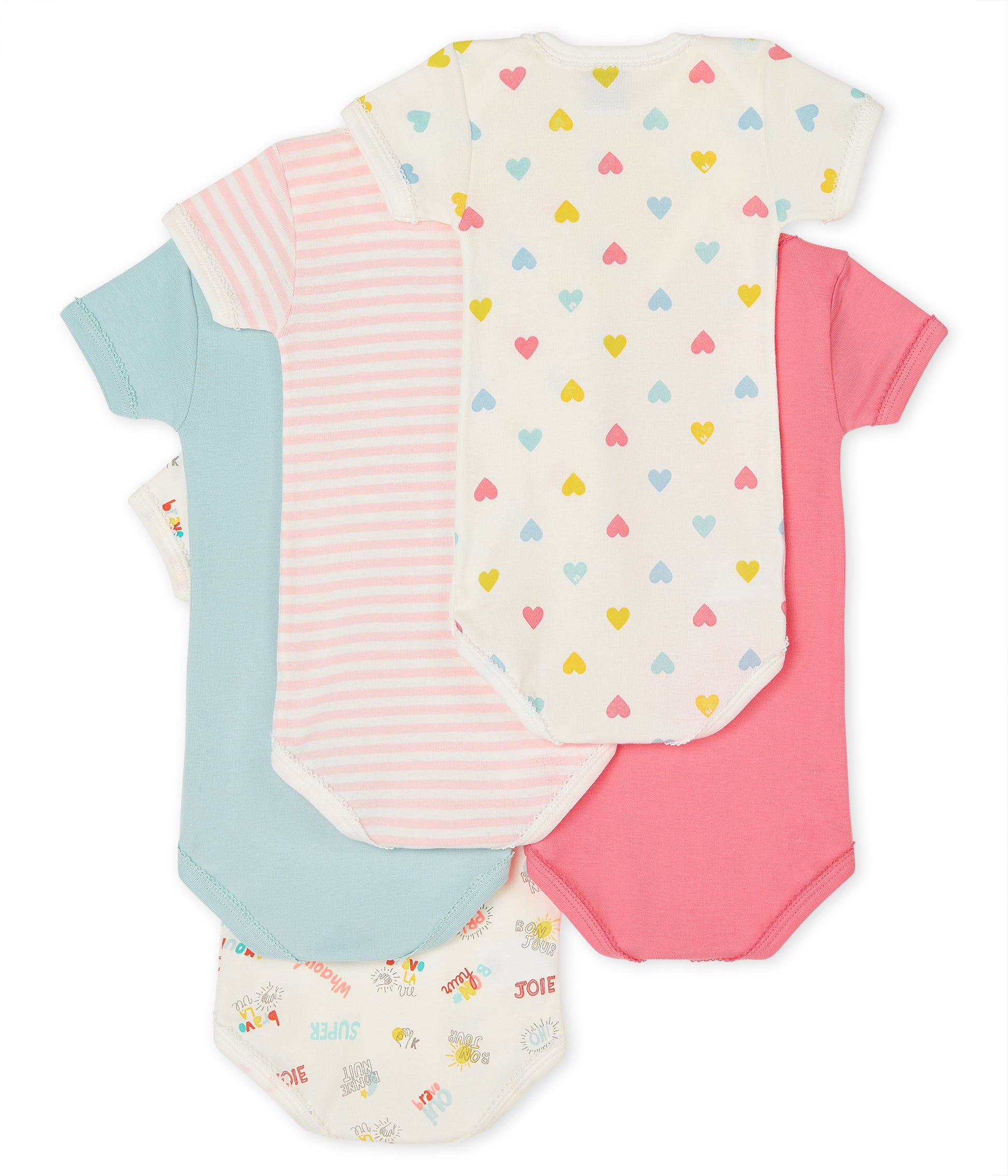 Baby Girls Multicolor Cotton Babysuit Set (5 Pack)