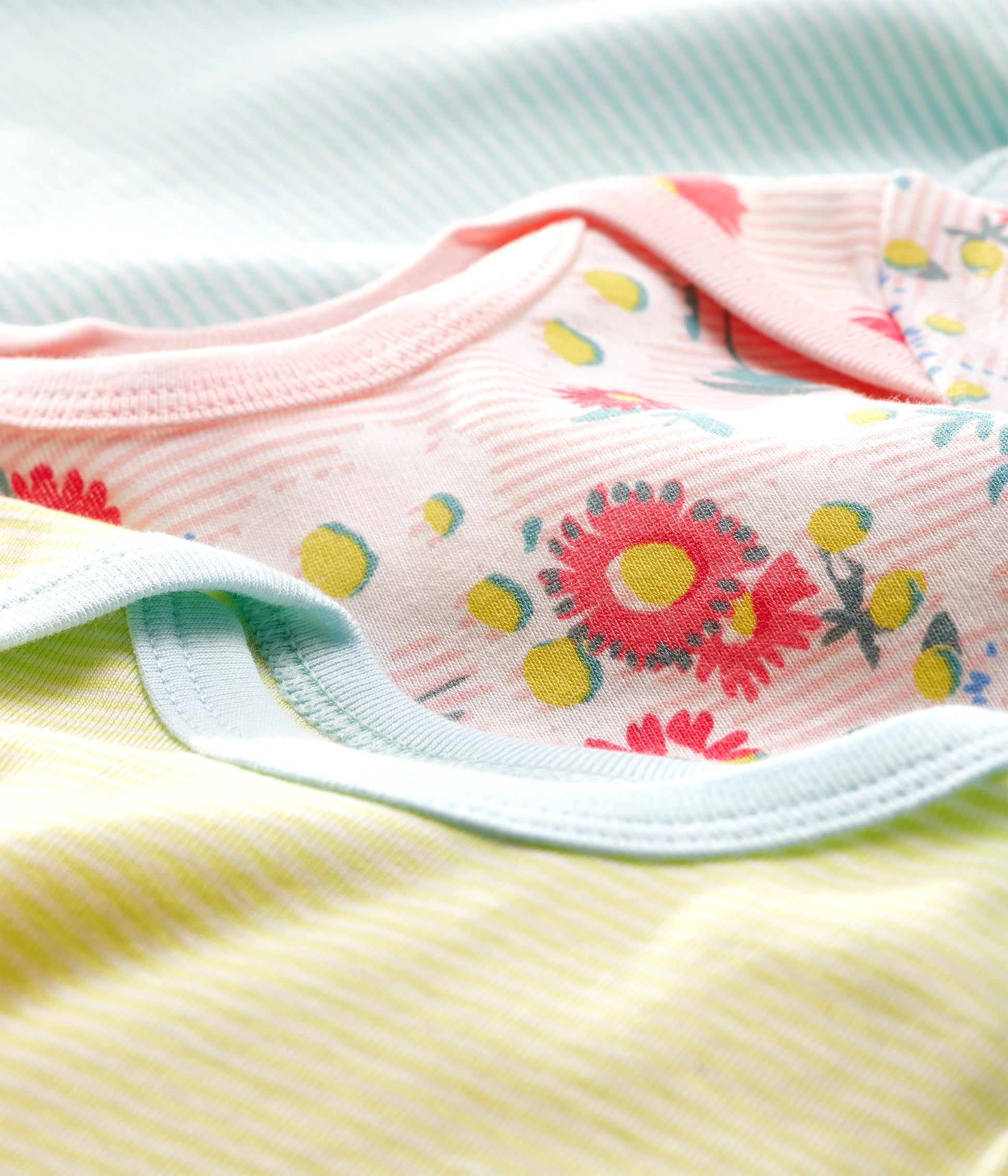 Baby Girls Multicolor Cotton Babysuit Set (3 Pack)