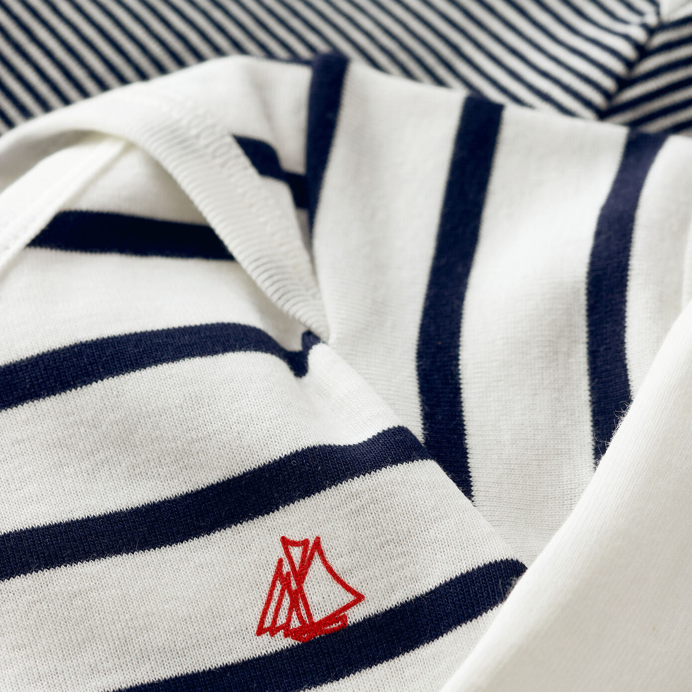 Baby Boys & Girls Navy Stripes Cotton Babysuit Set(3 Pack)