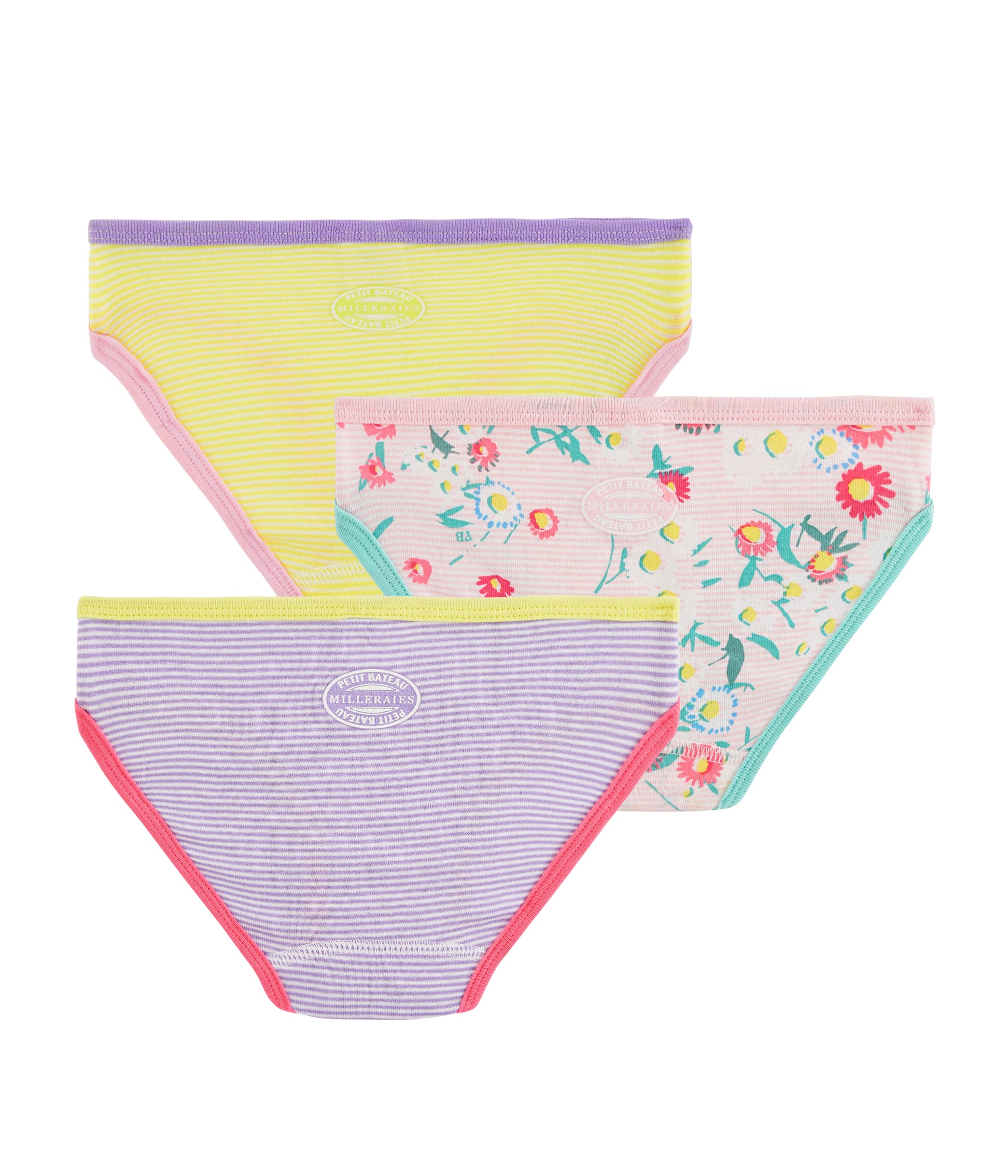 Girls Multicolor Cotton Underwear Set (3 Pack)