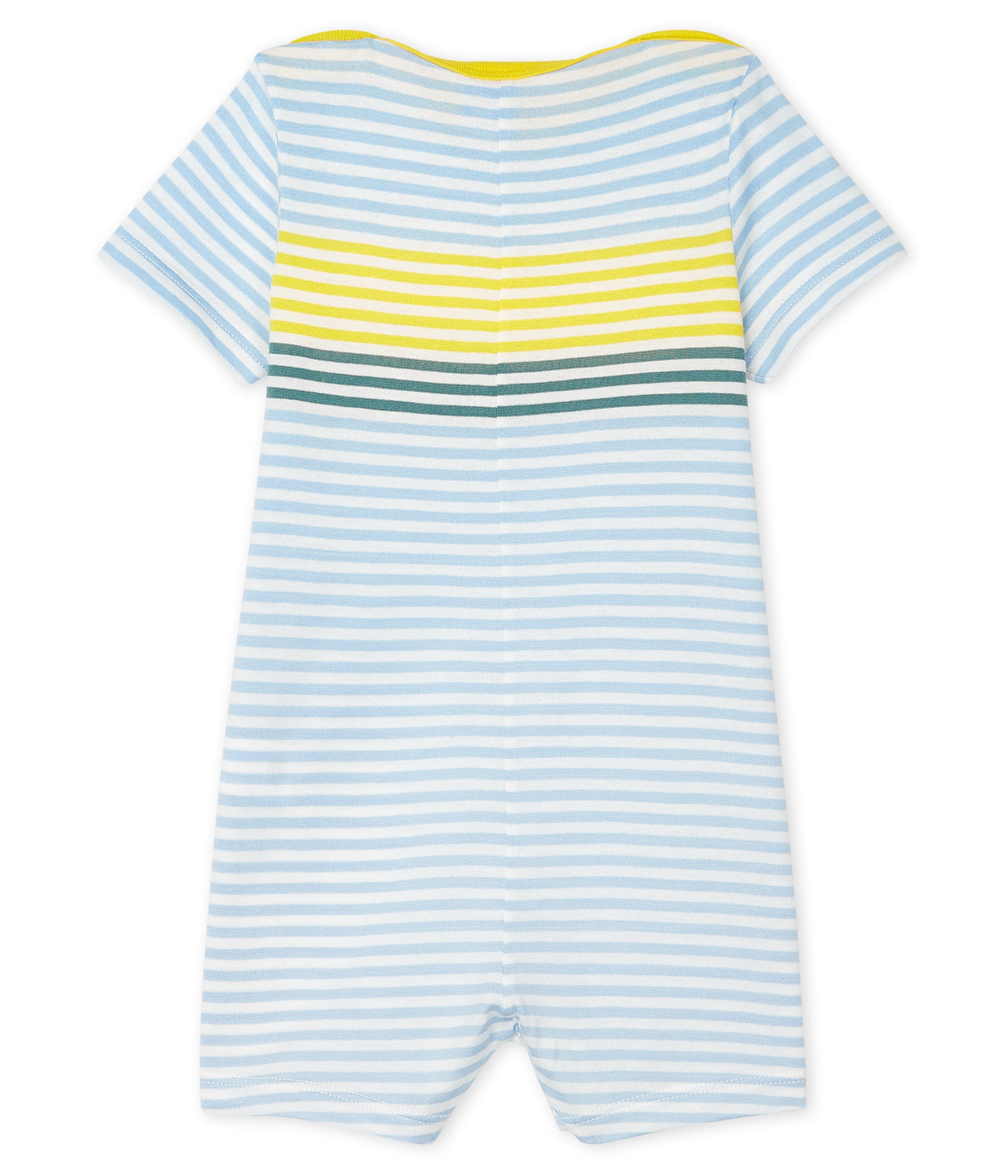 Baby Boys Blue Striped Cotton Babysuit