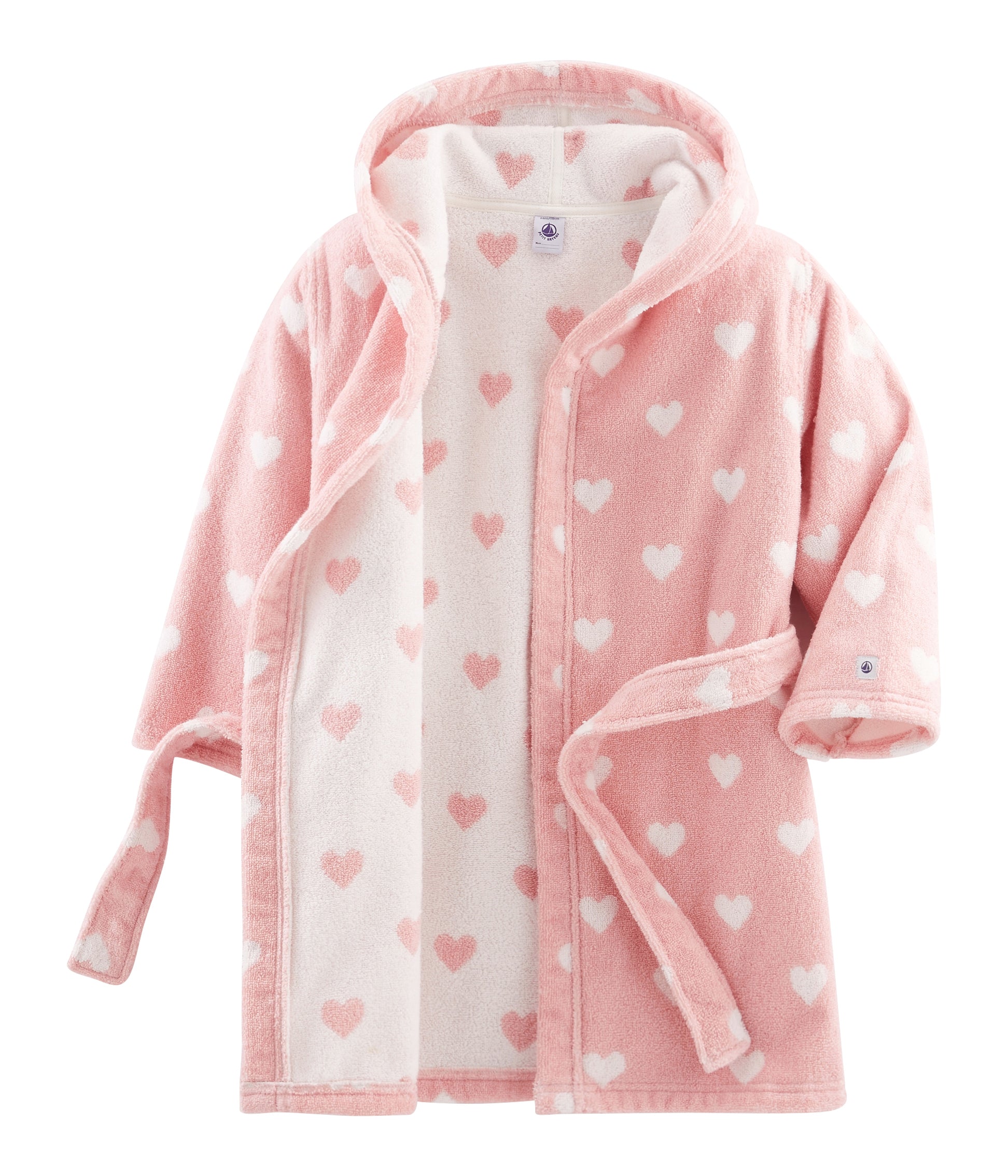 Girls Pink Heart Bathrobes