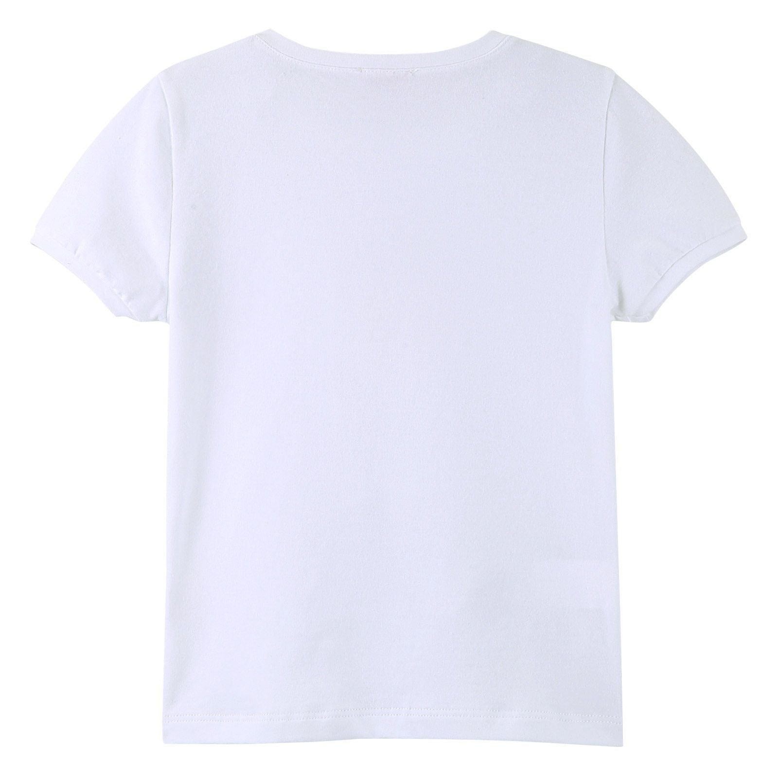 Girls White Fairy Printed T-Shirt With Ribbed Cuffs - CÉMAROSE | Children's Fashion Store - 2