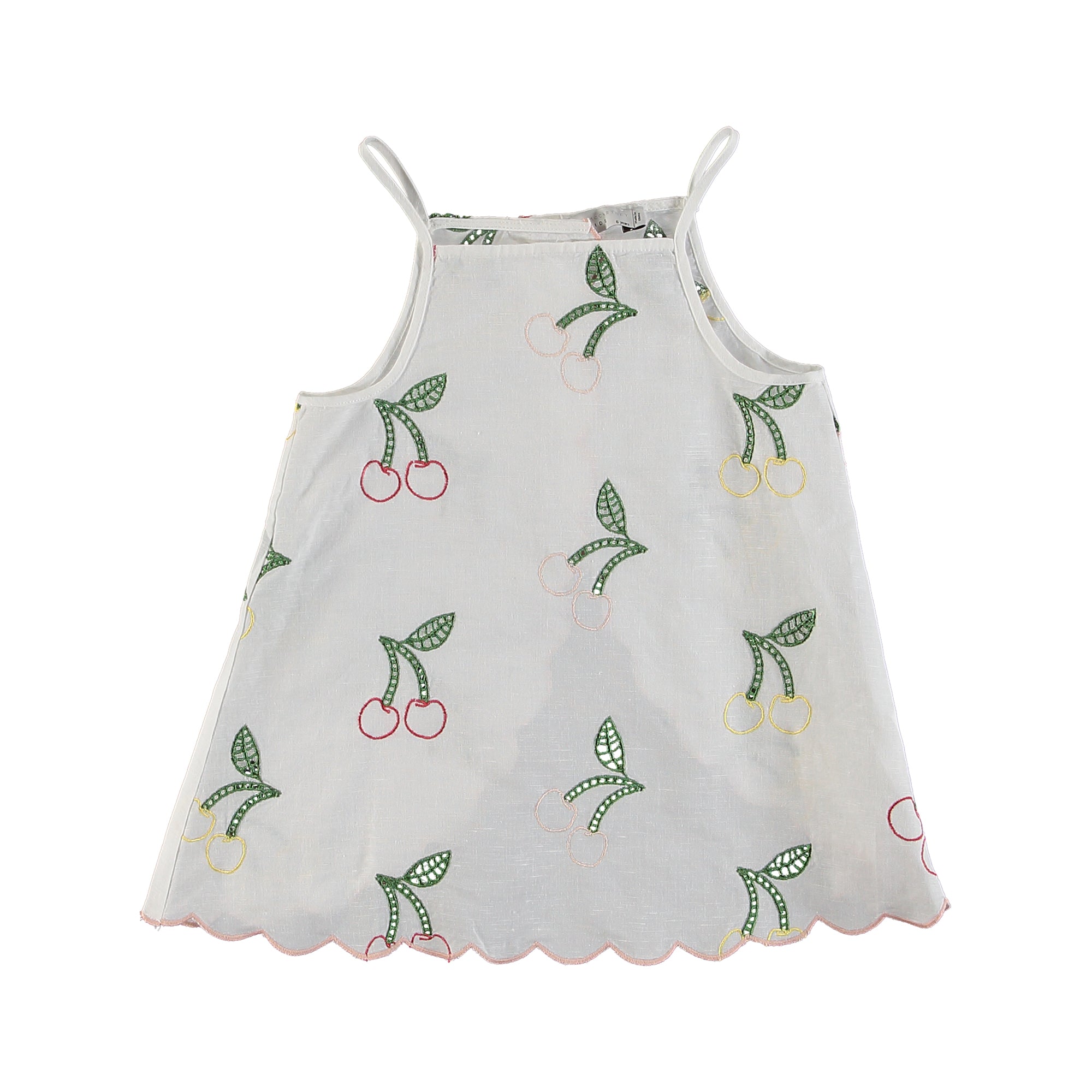 Girls White Cherry Top