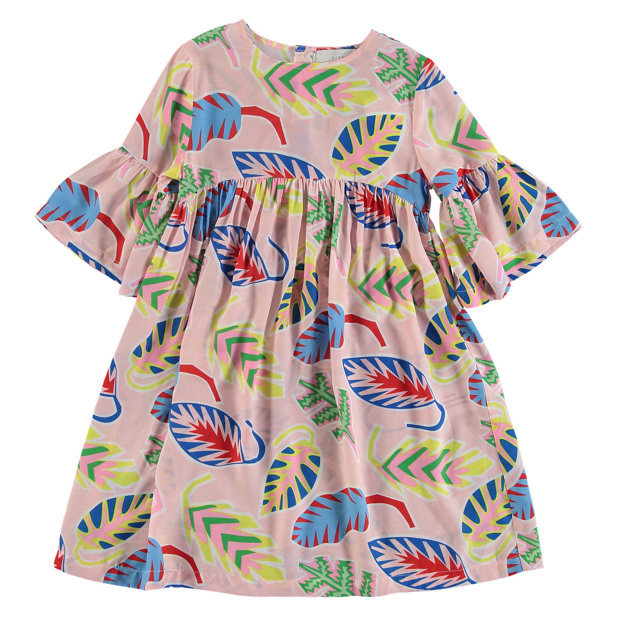 Girls Pink Summer Leaf Dress