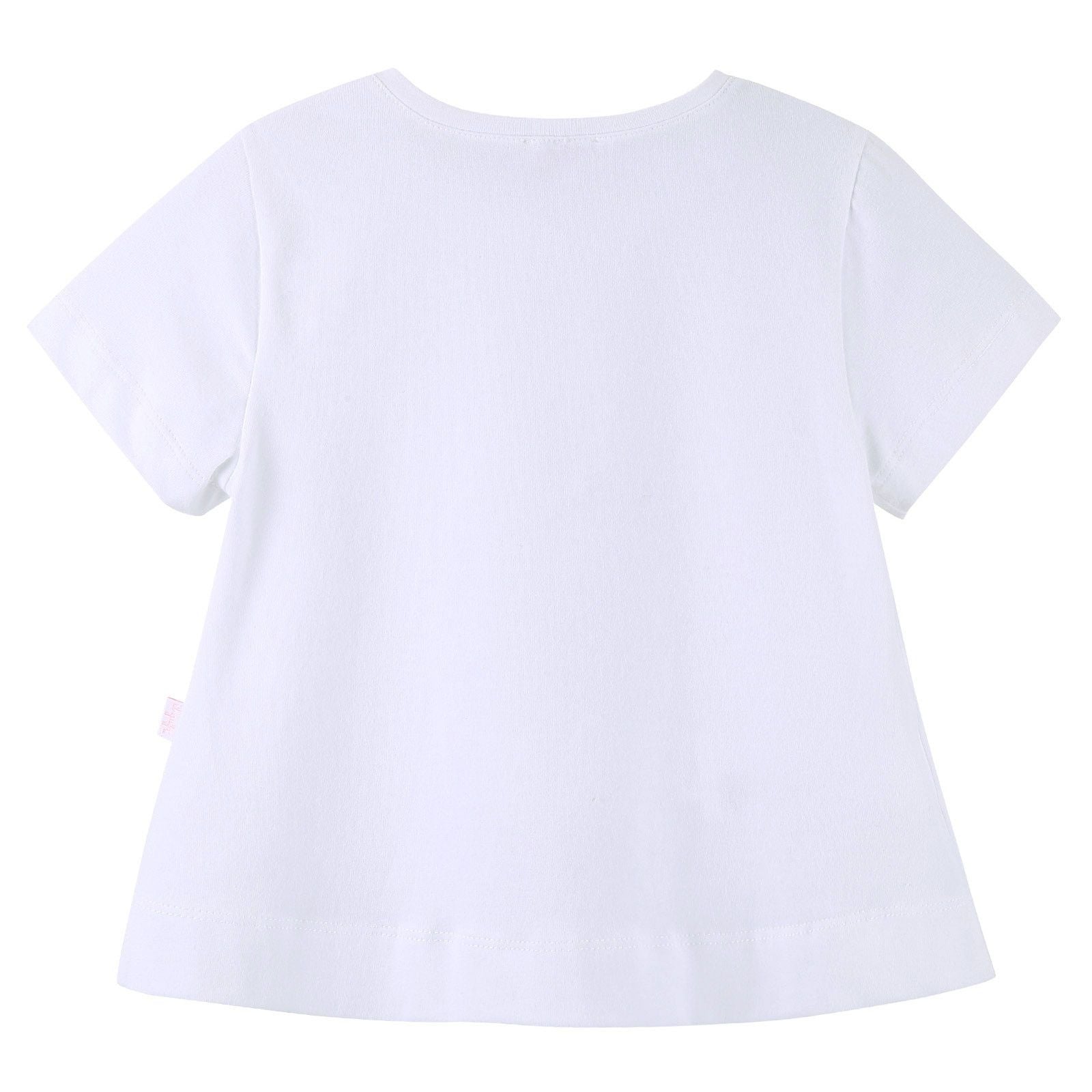 Girls White T-Shirt With Cartoon Print Logo Trims - CÉMAROSE | Children's Fashion Store - 2