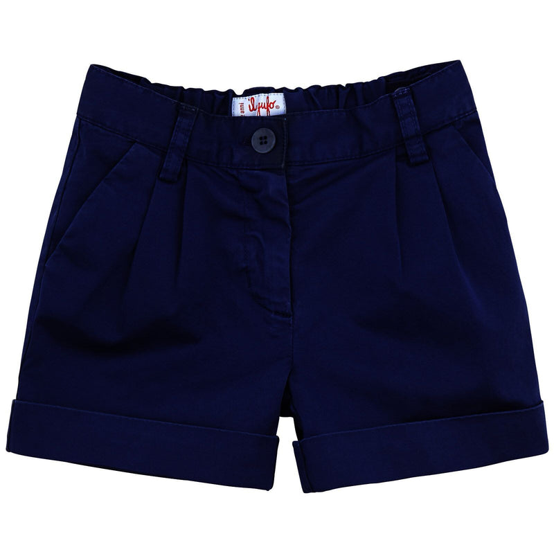 Girls Dark Blue Cotton Shorts - CÉMAROSE | Children's Fashion Store