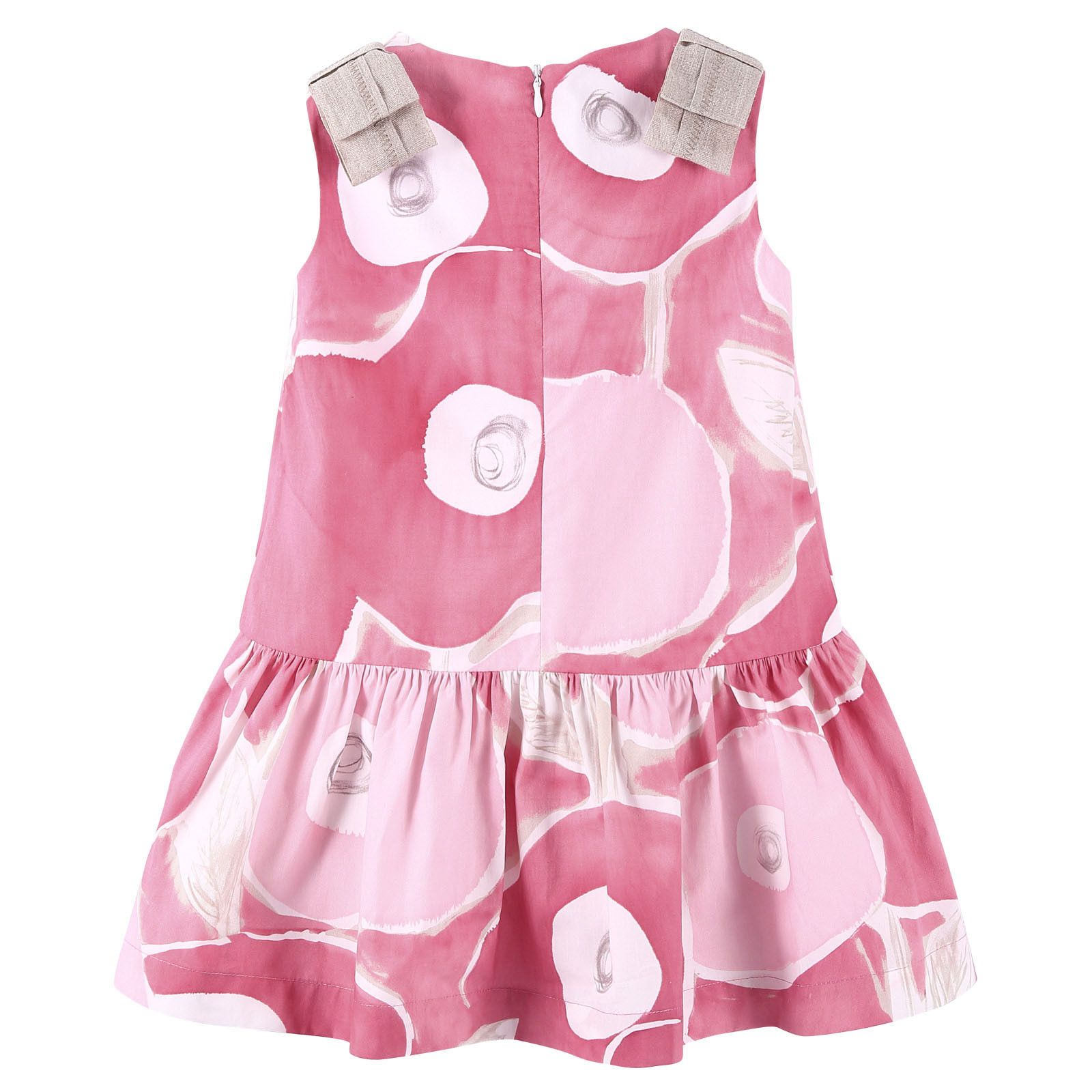Girls Red&Pink Printed Cotton Sleeveless Dress - CÉMAROSE | Children's Fashion Store - 2